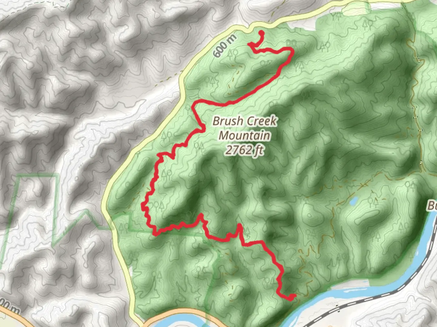 An image depicting the trail Burnett Gap Trail and its surrounding area.