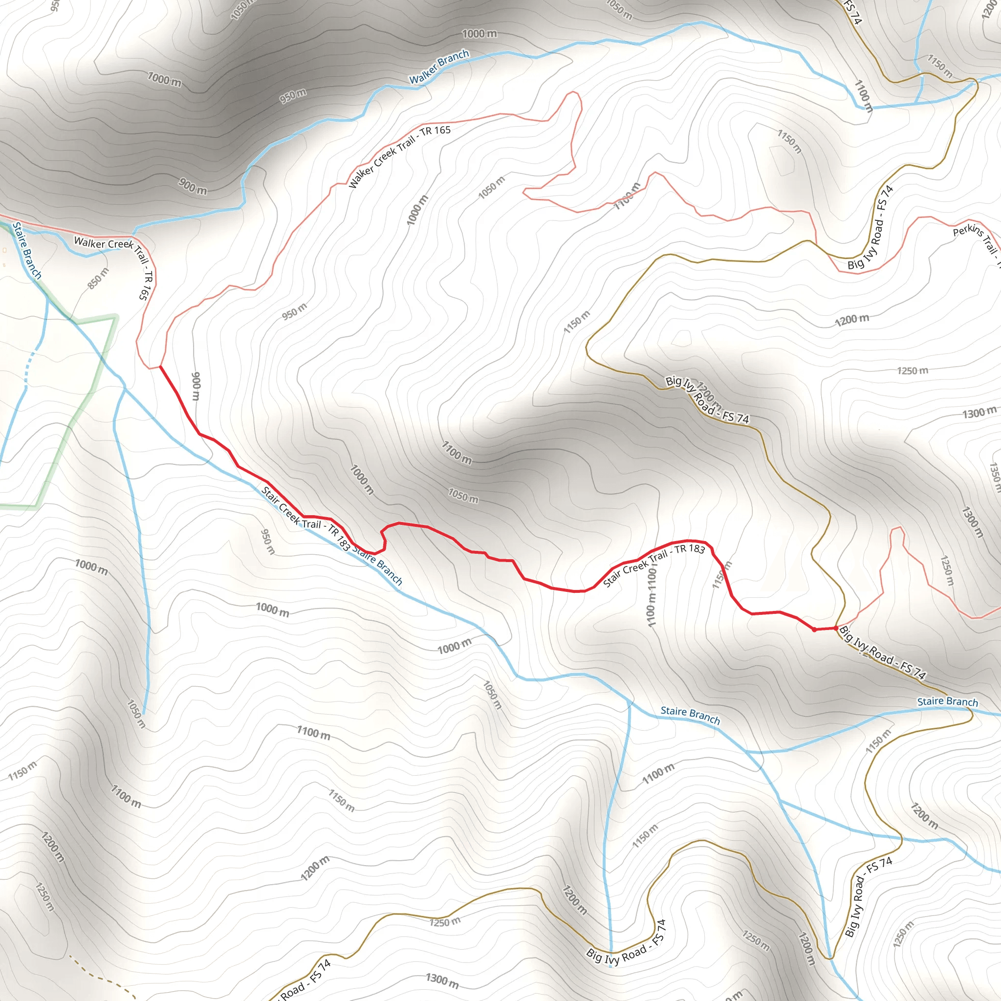 Stair Creek Trail mobile static map
