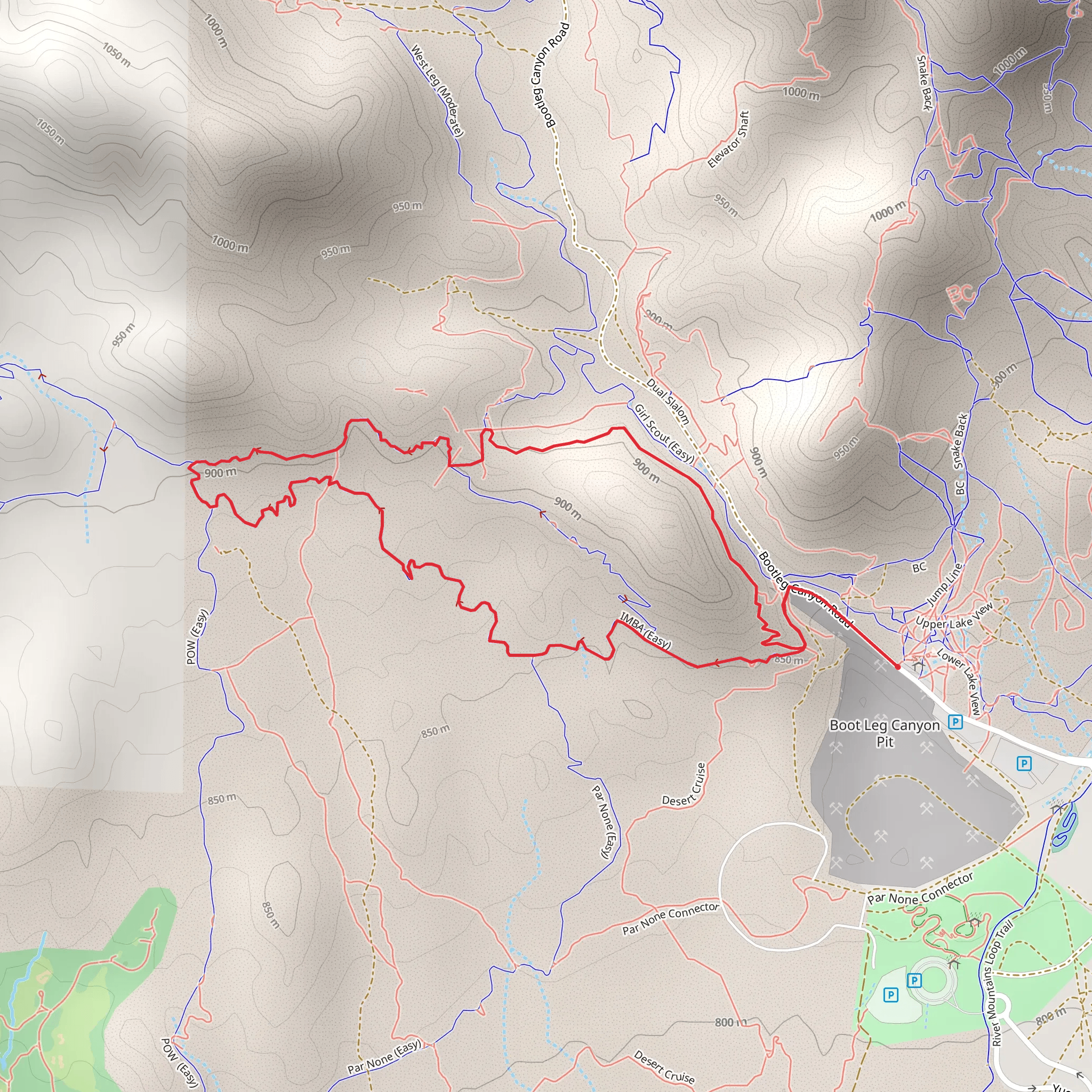 IMBA - West Leg Loop mobile static map