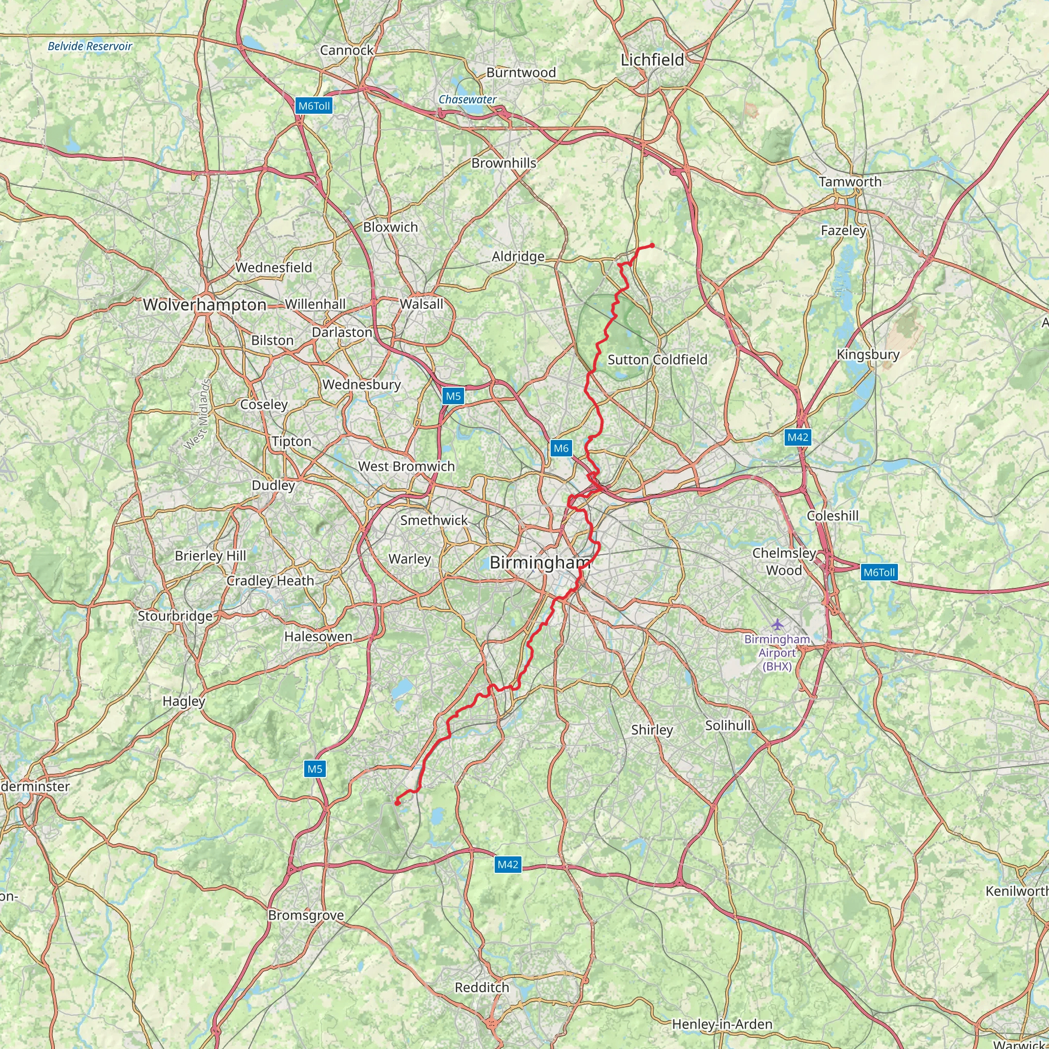 Birmingham Greenway mobile static map