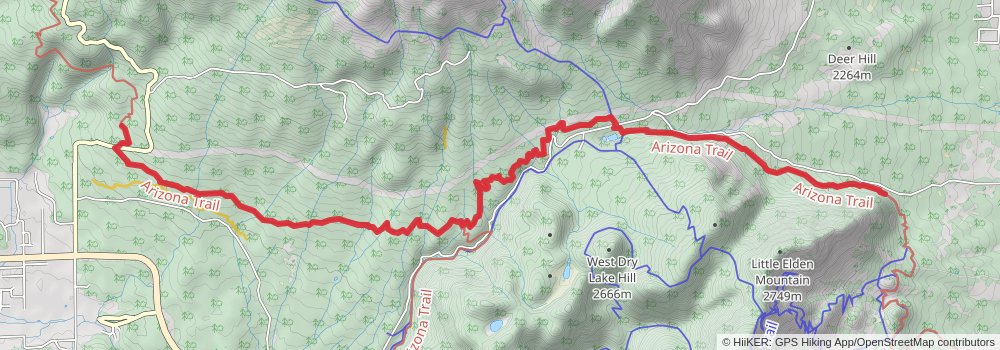 Arizona Trail stage 57 Map