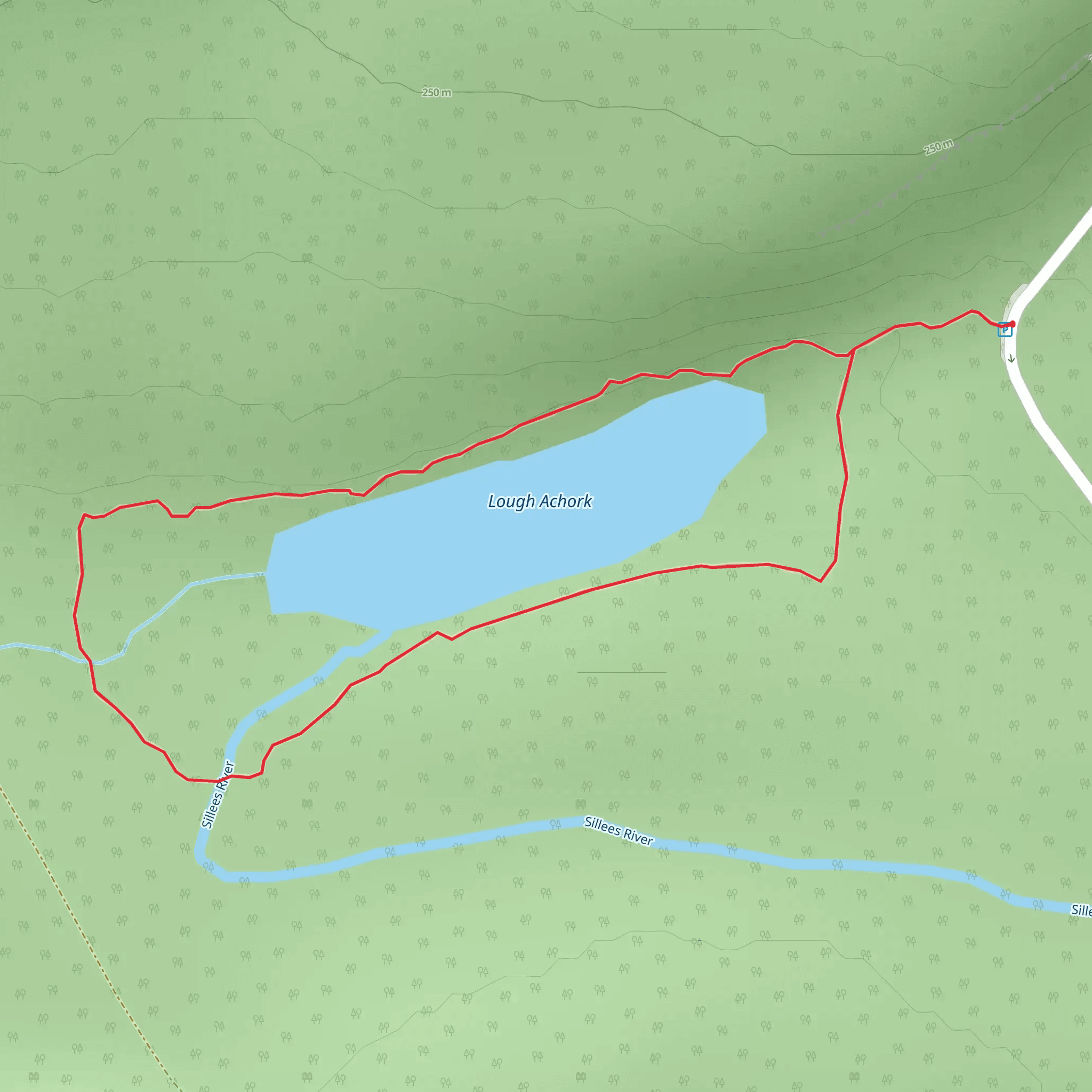 Lough Navar Forest – Lough Achork Walk mobile static map