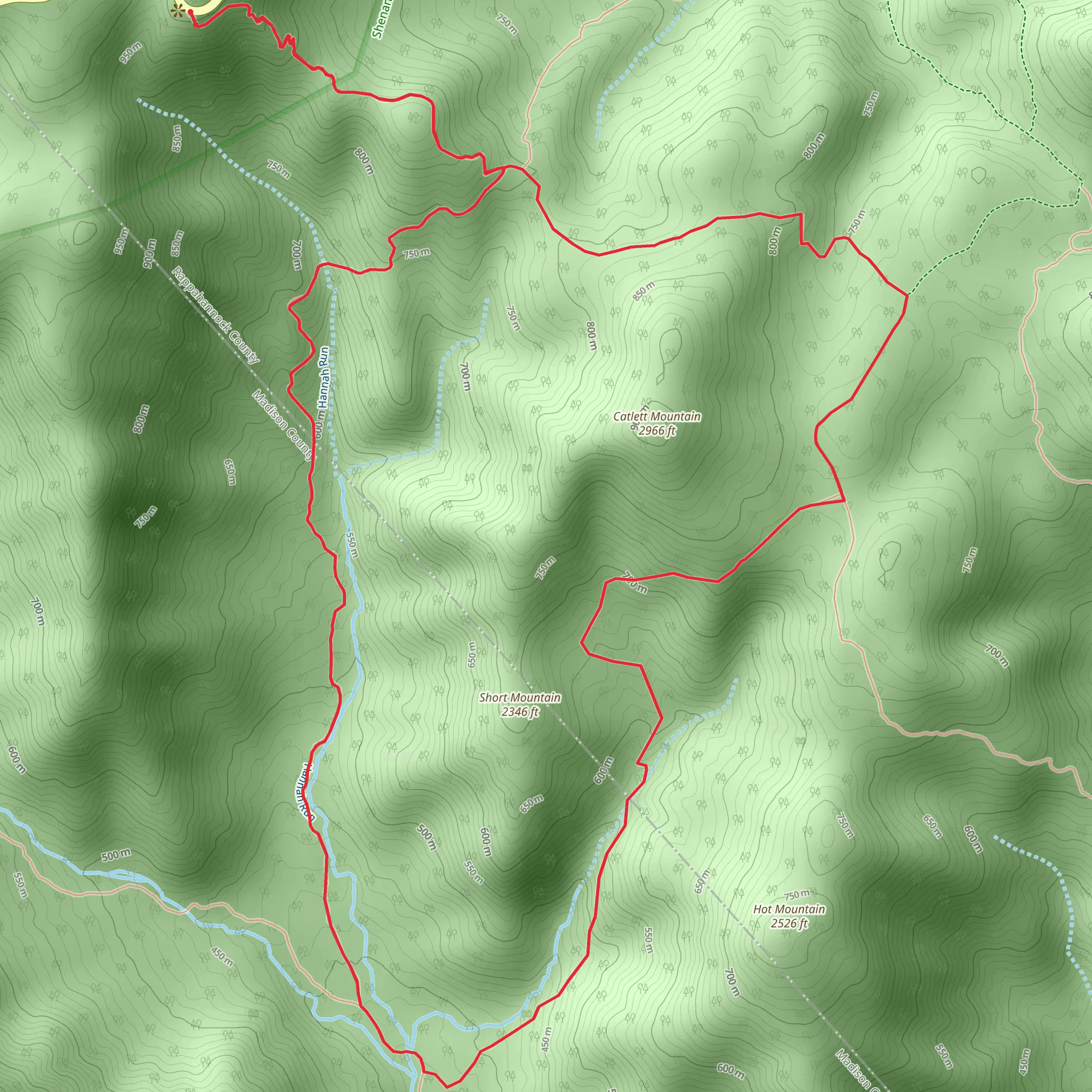 Catlett Mountain Loop via Pinnacles Overlook Trail mobile static map