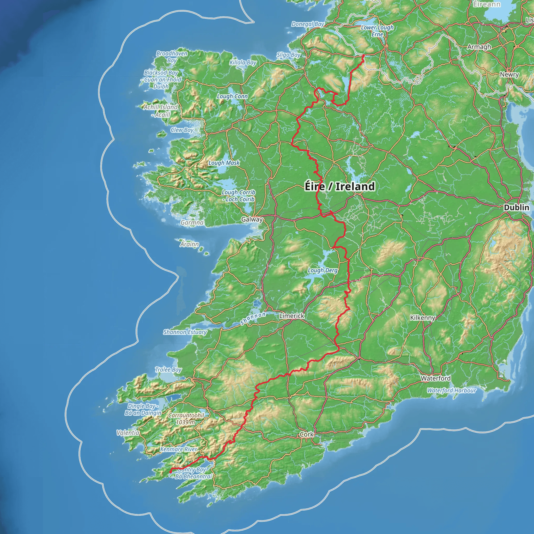 Beara Breifne Way mobile static map