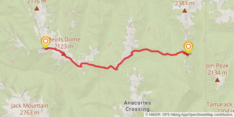 Pacific Northwest Trail stage 54 Map