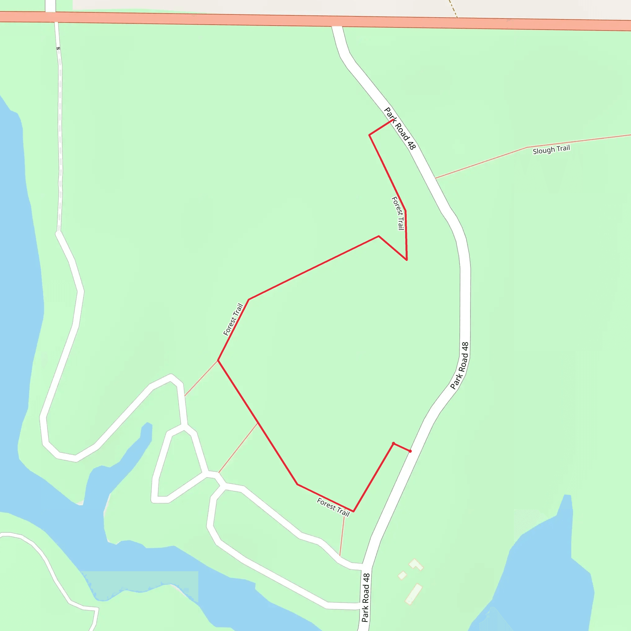 Forest Trail from Park Road 48 mobile static map