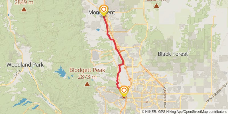 American Discovery Trail South Route - Colorado stage 24 Map