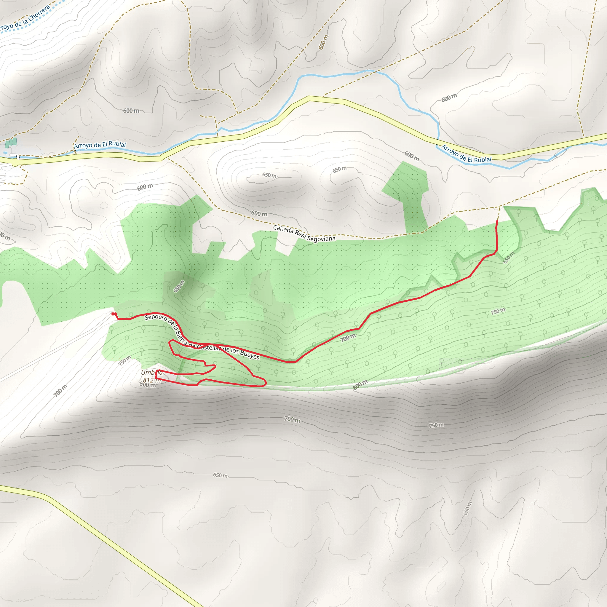 Ruta de Sierra de Castellar de los Bueyes mobile static map