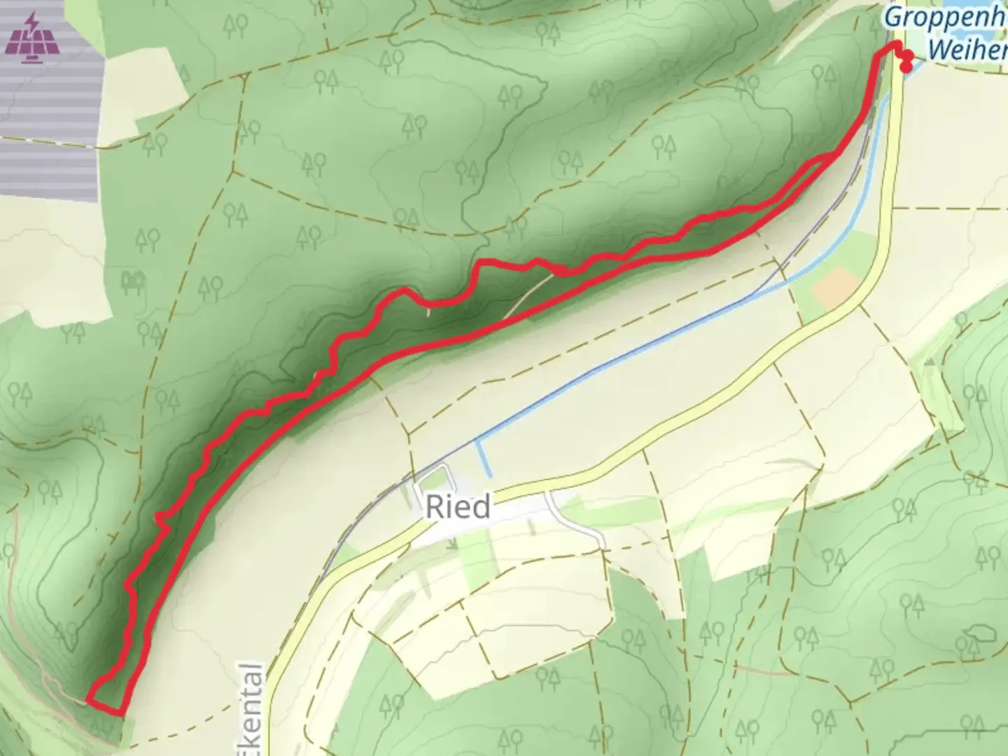 An image depicting the trail Jagersteig Loop and its surrounding area.