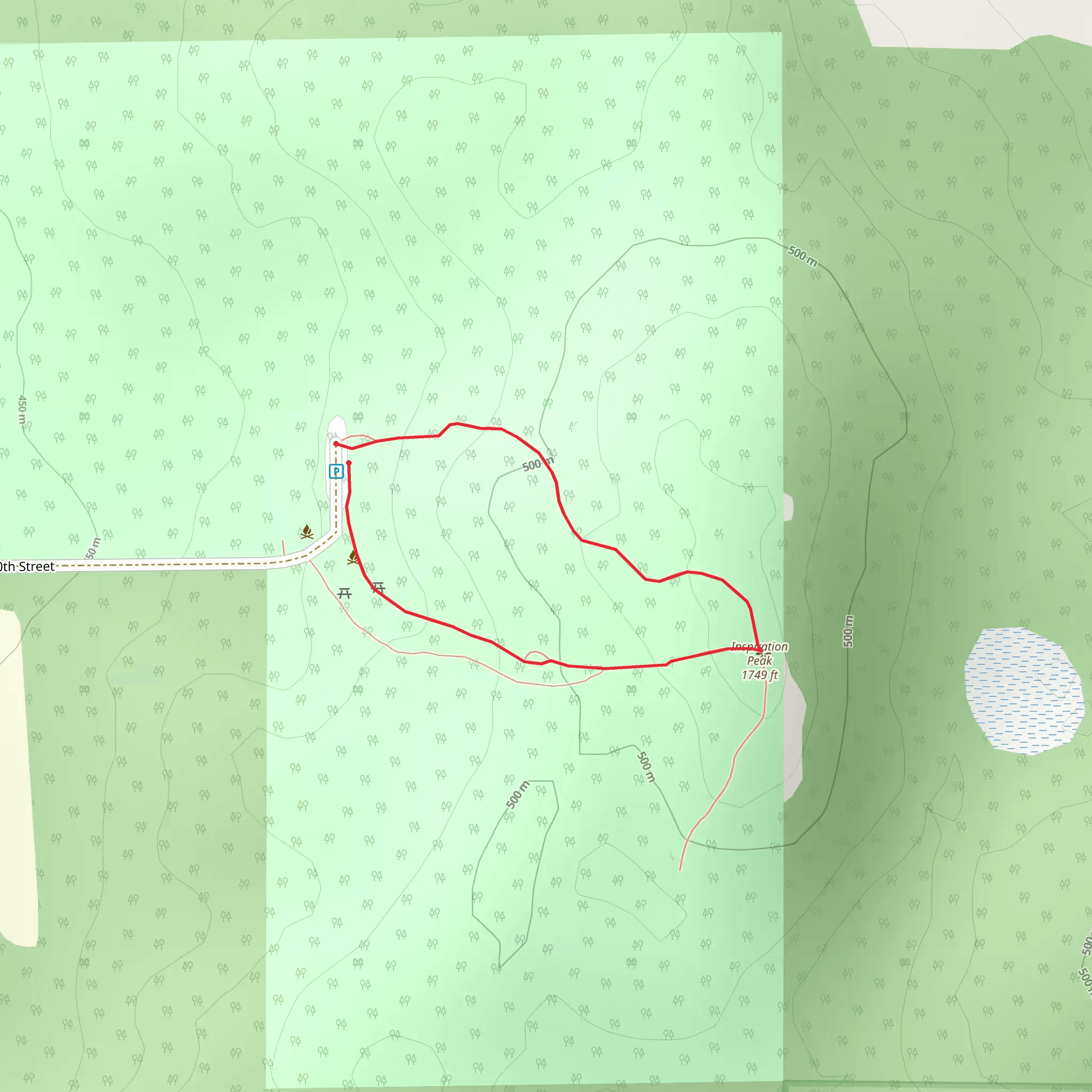 Inspiration Peak Loop mobile static map