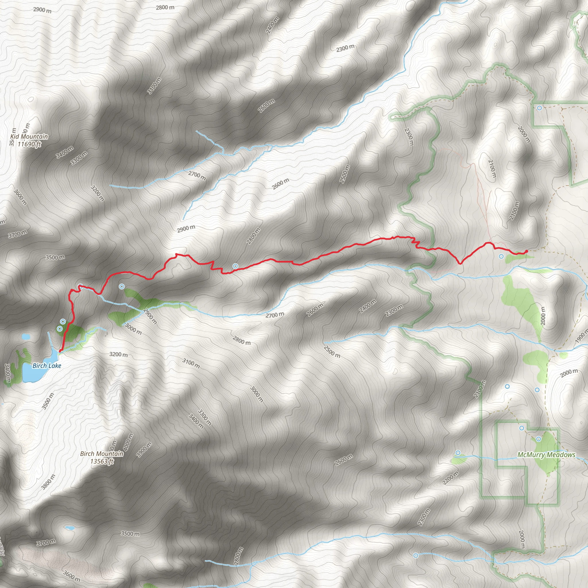 Birch Lake Trail mobile static map