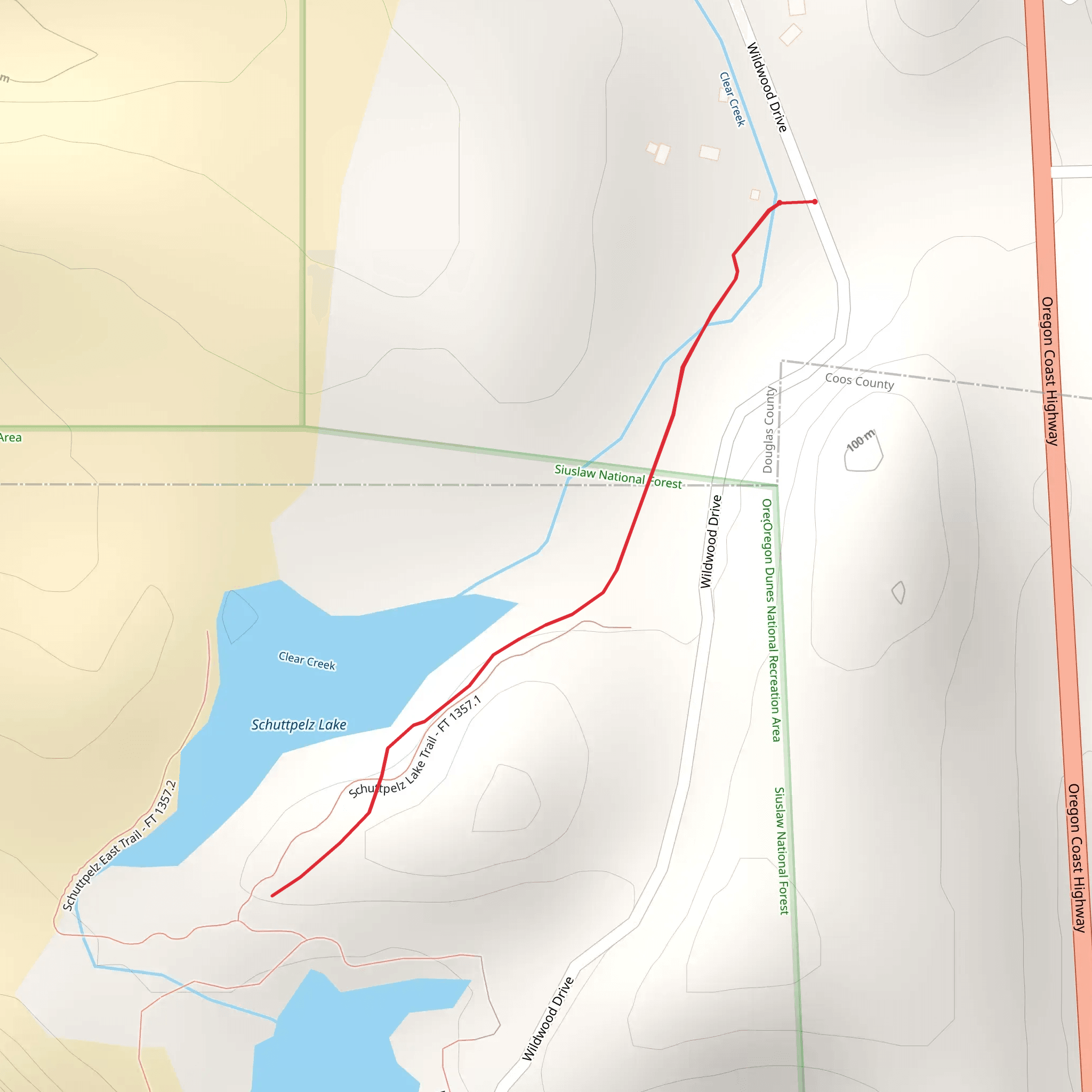 Schuttpelz Lake Trail mobile static map