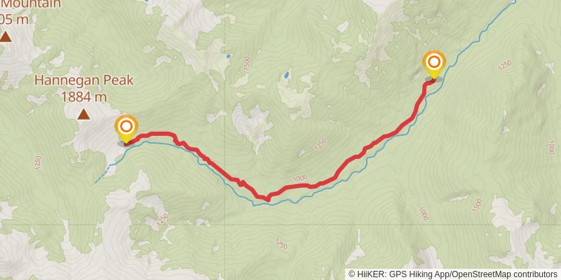 Brush Creek via Hannegan Pass Trail stage 2 Map