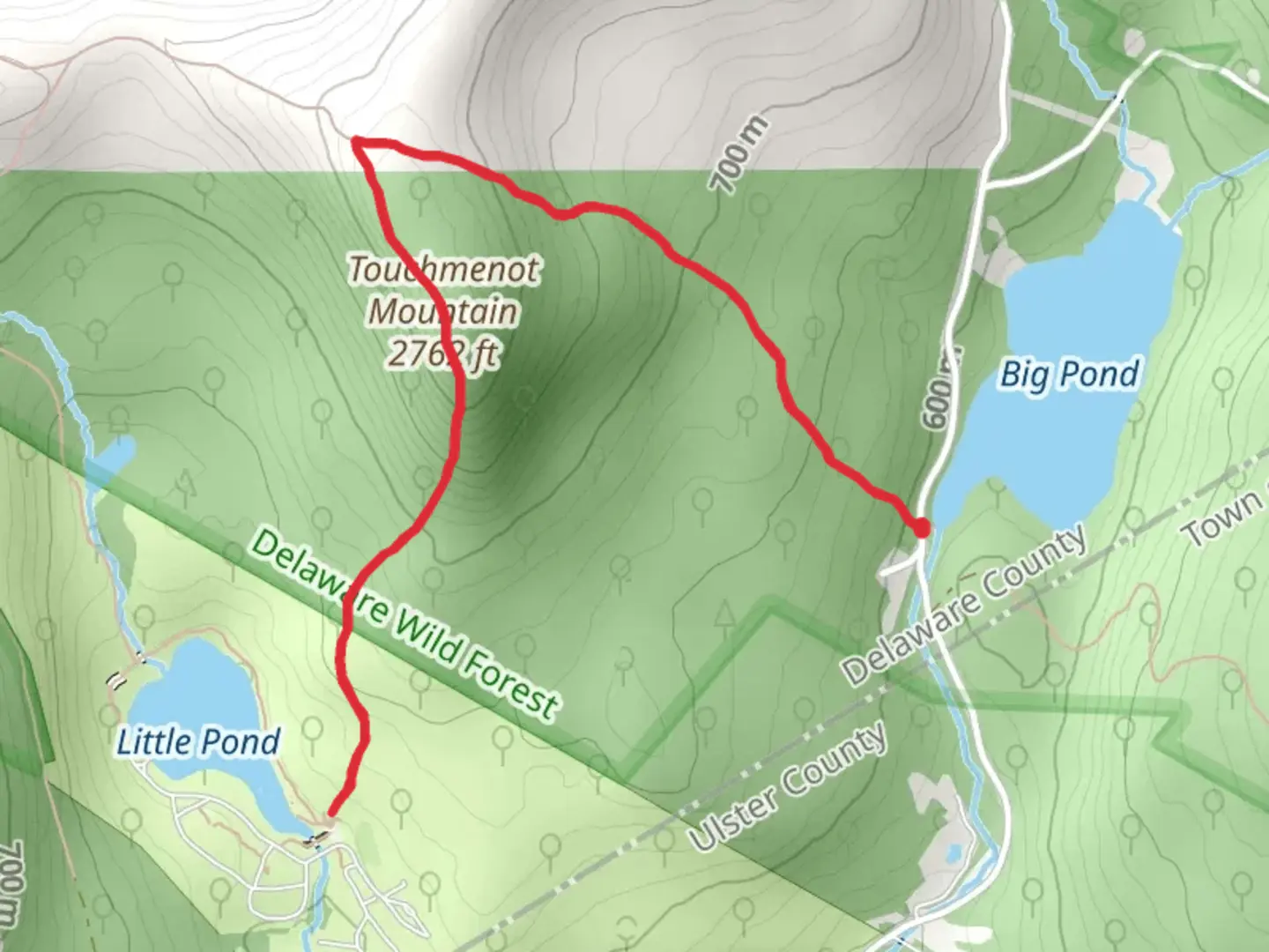 An image depicting the trail Touchmenot Mountain and its surrounding area.