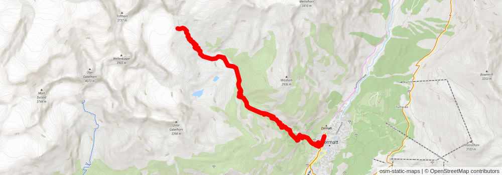 Hike to the Rothorn Hut Nr 34 stage 2 Map