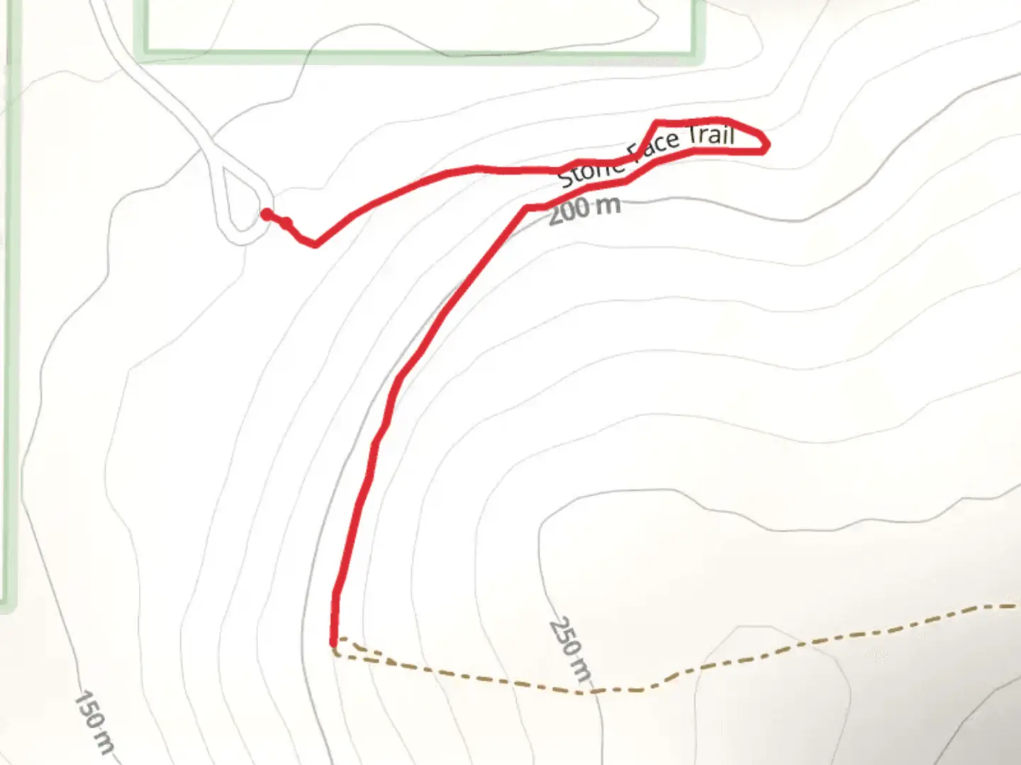 An image depicting the trail Stone Face Trail and its surrounding area.