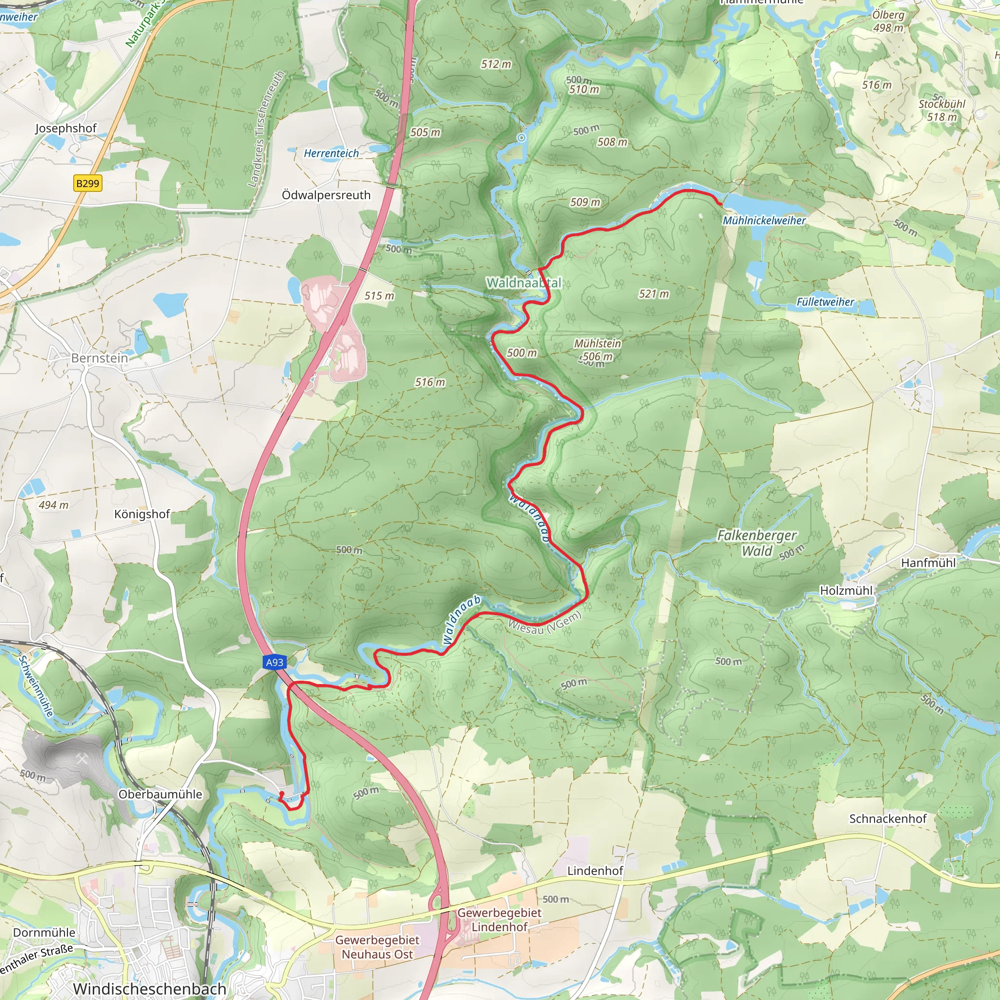 Muhlnickelweiher Walk via Falkenberger Wald mobile static map