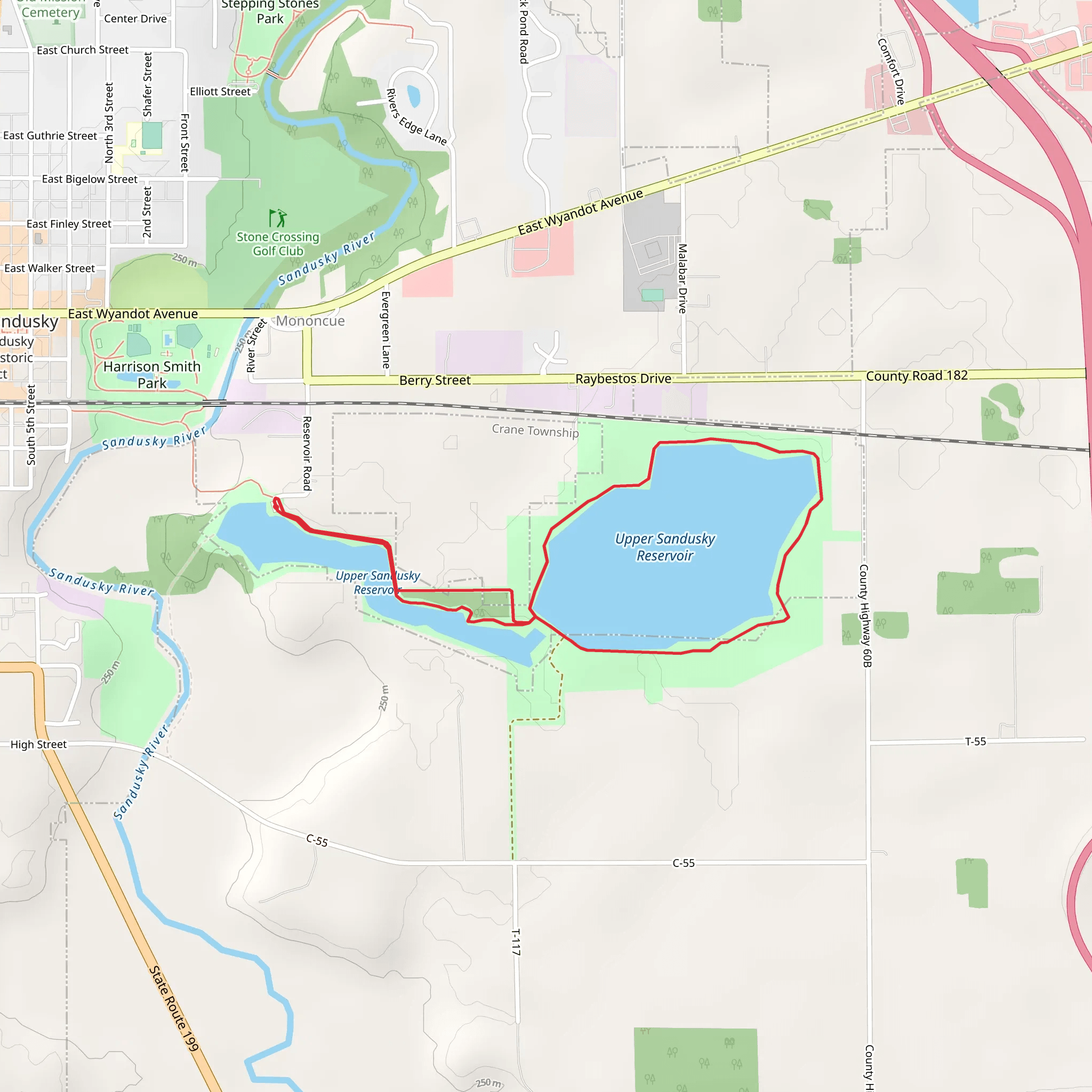 Upper Sandusky Reservoir Loop mobile static map