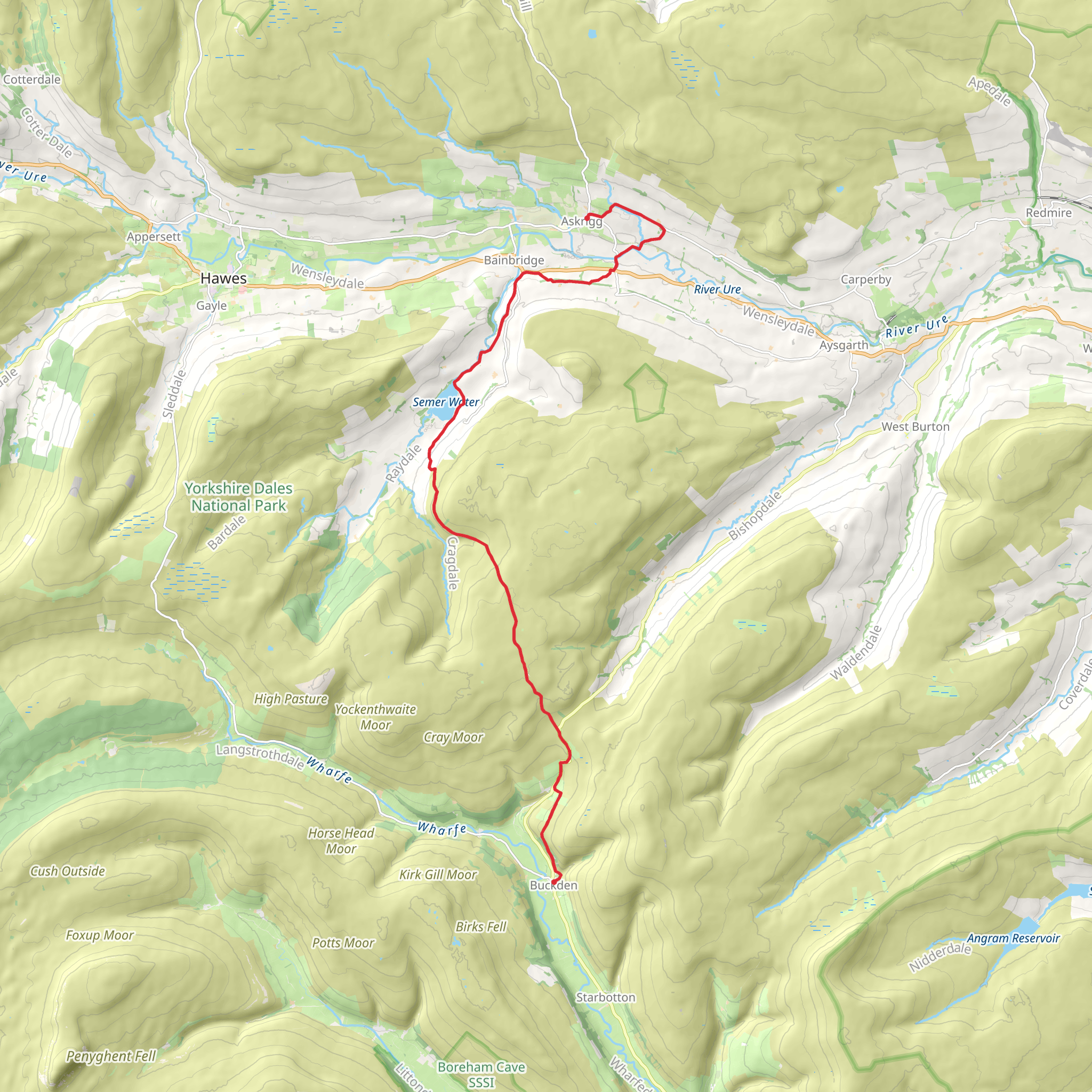 Buckden to Askrigg Walk mobile static map