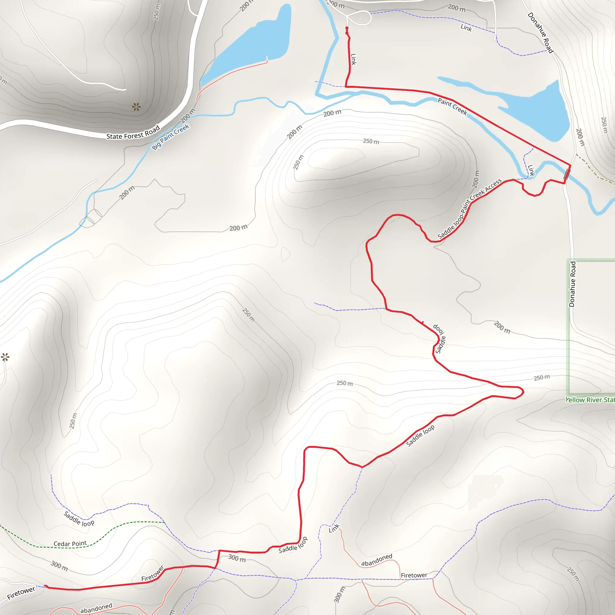Paint Creek and Firetower mobile static map