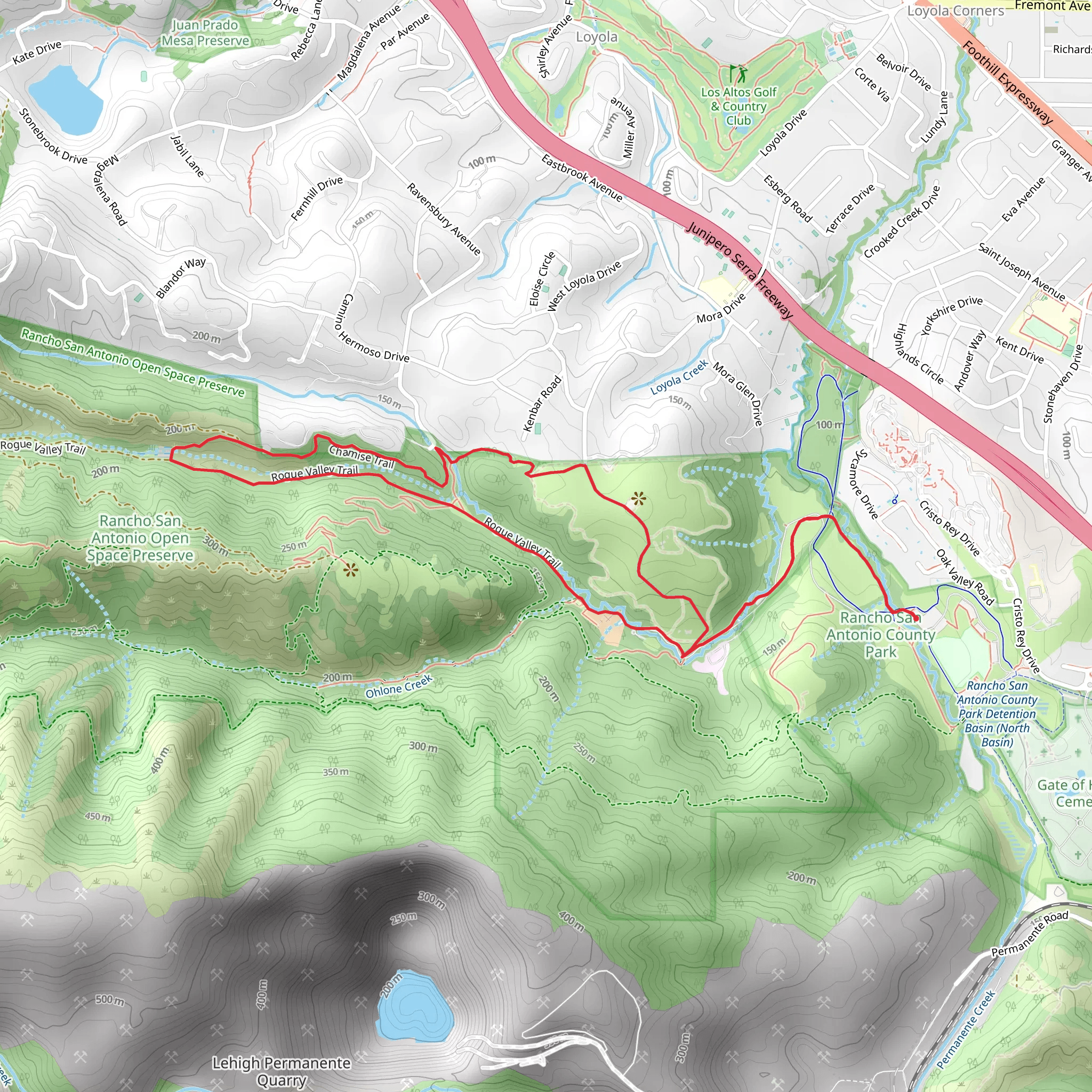Rogue Valley - Chamise - Mora - Lower Meadow Loop Trail mobile static map
