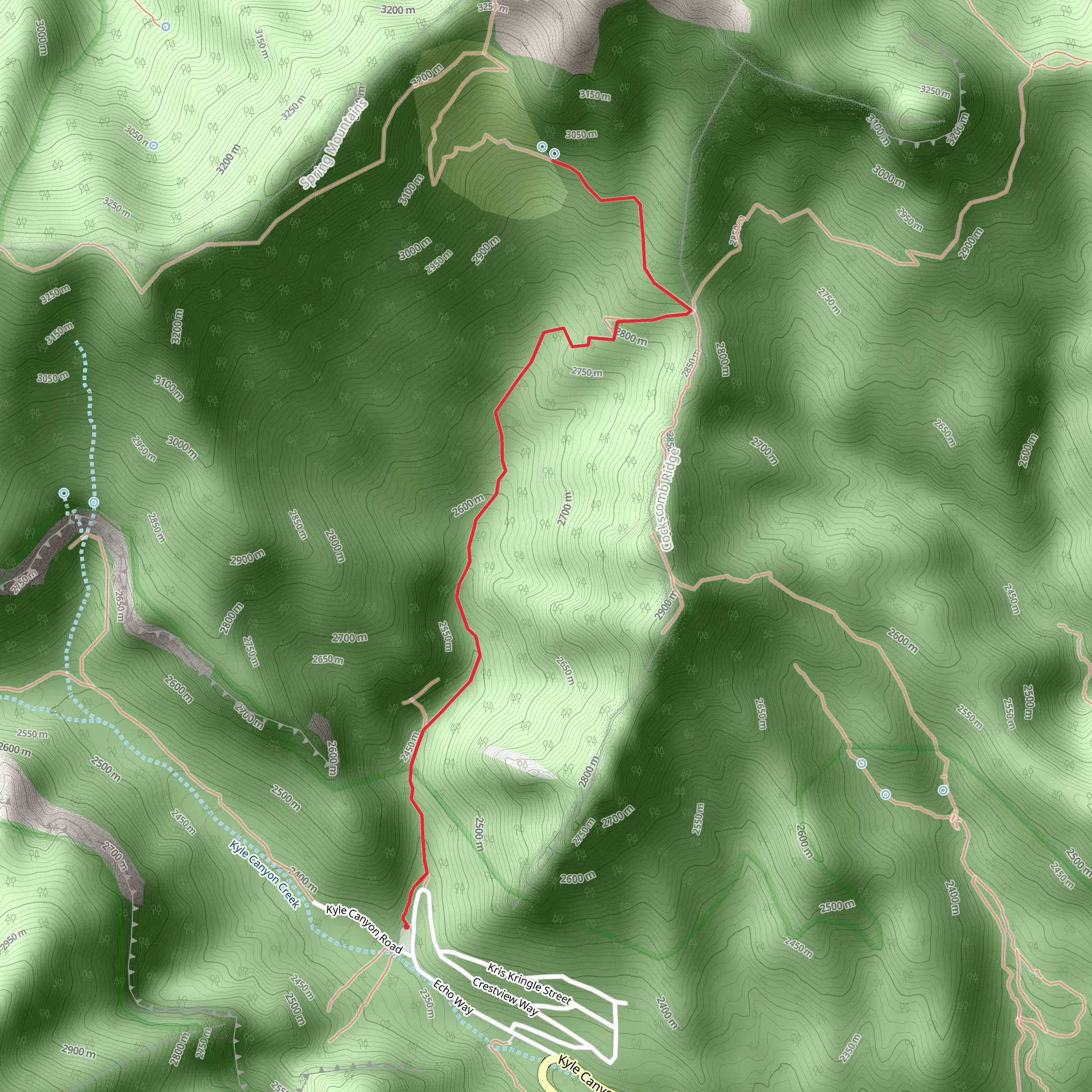 Trail Canyon from Kyle Canyon Road mobile static map