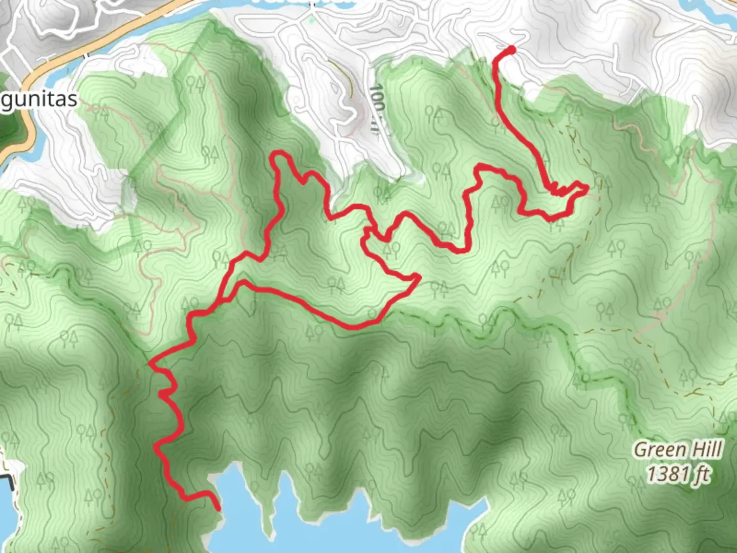 An image depicting the trail Contour and Boulder Springs Loop Trail and its surrounding area.