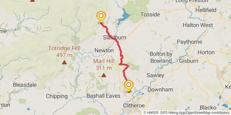 Lancashire Witches Walk stage 3 Map