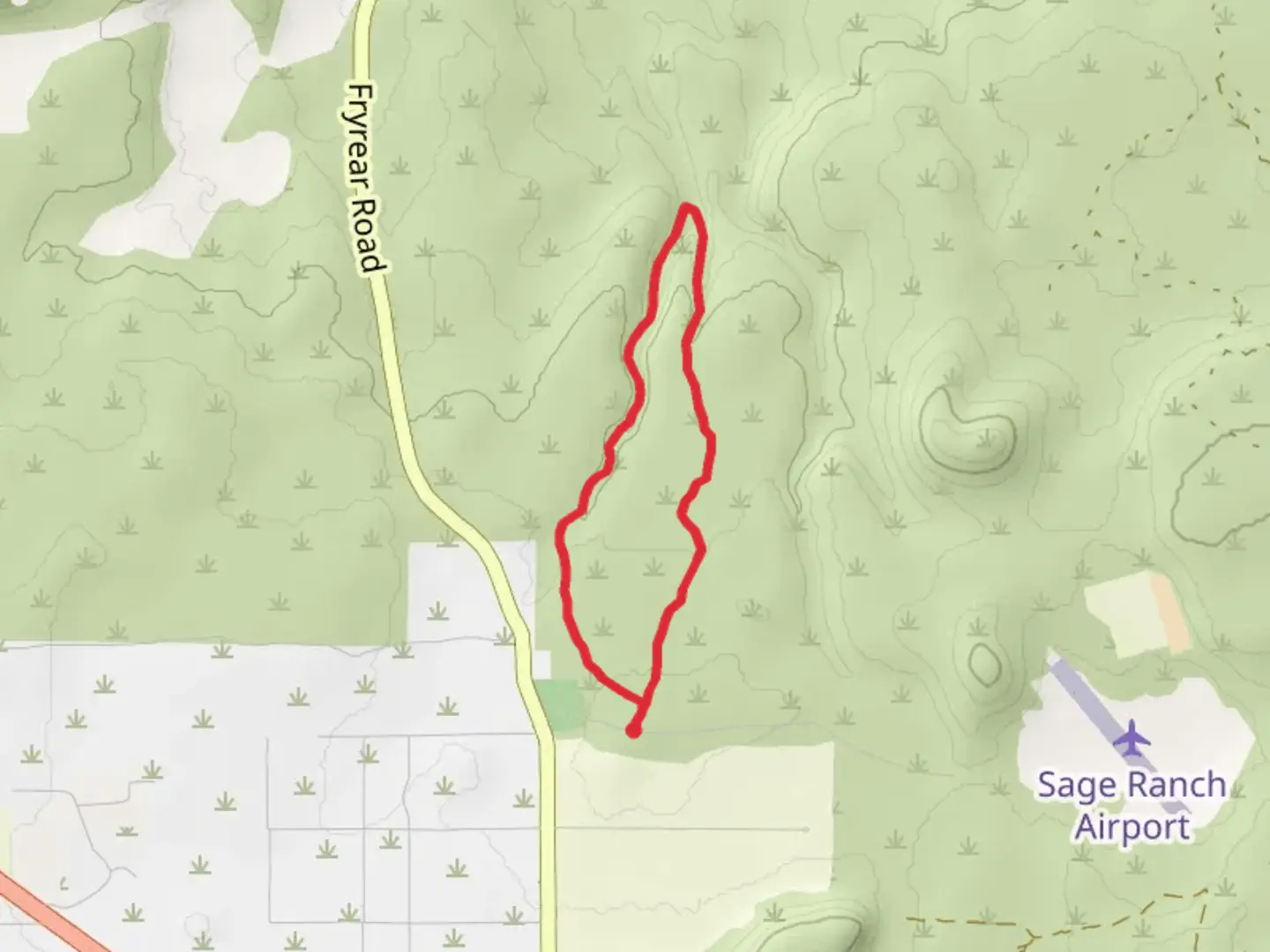 An image depicting the trail Sage Ranch Road Loop - North and its surrounding area.