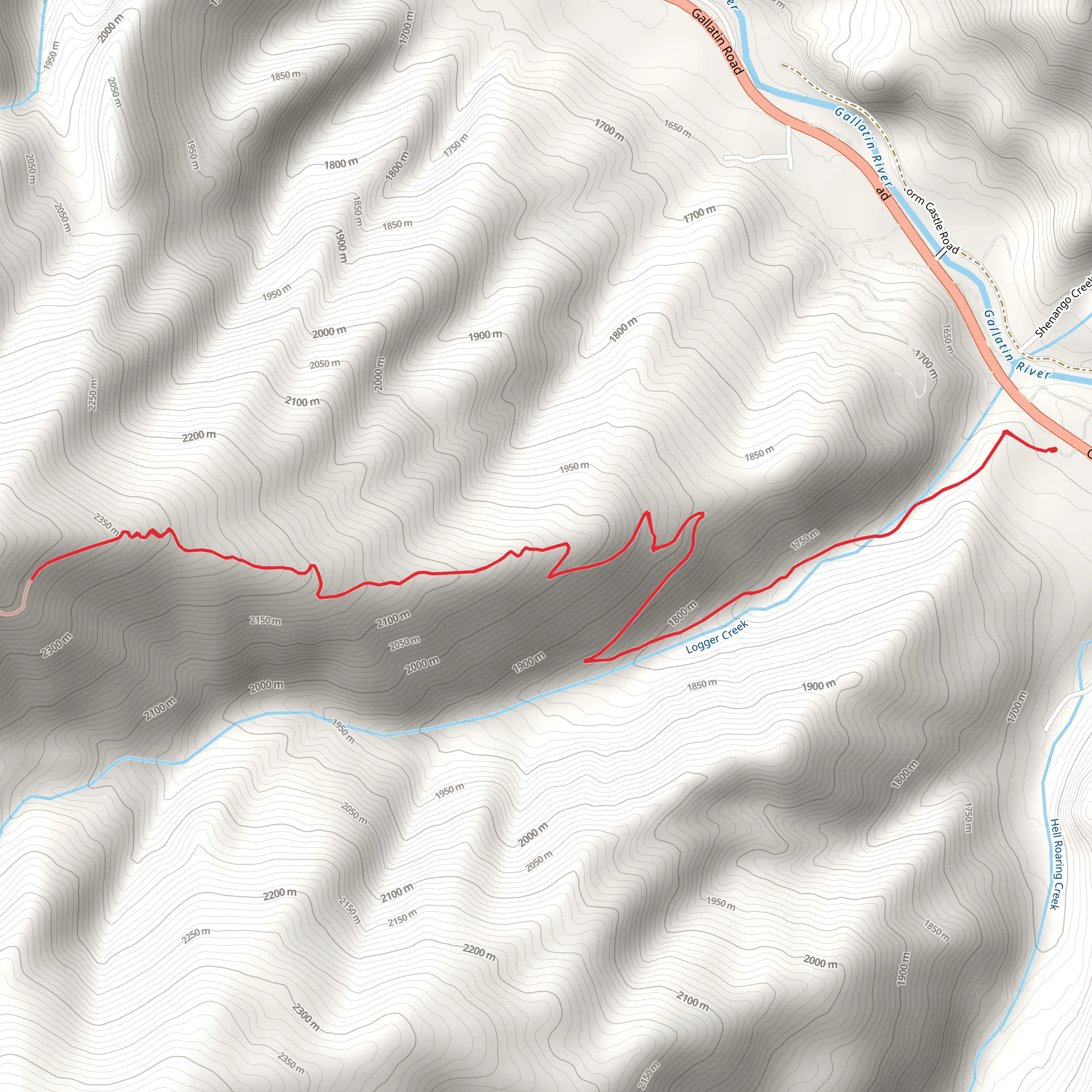Indian Ridge Trail Out and Back mobile static map