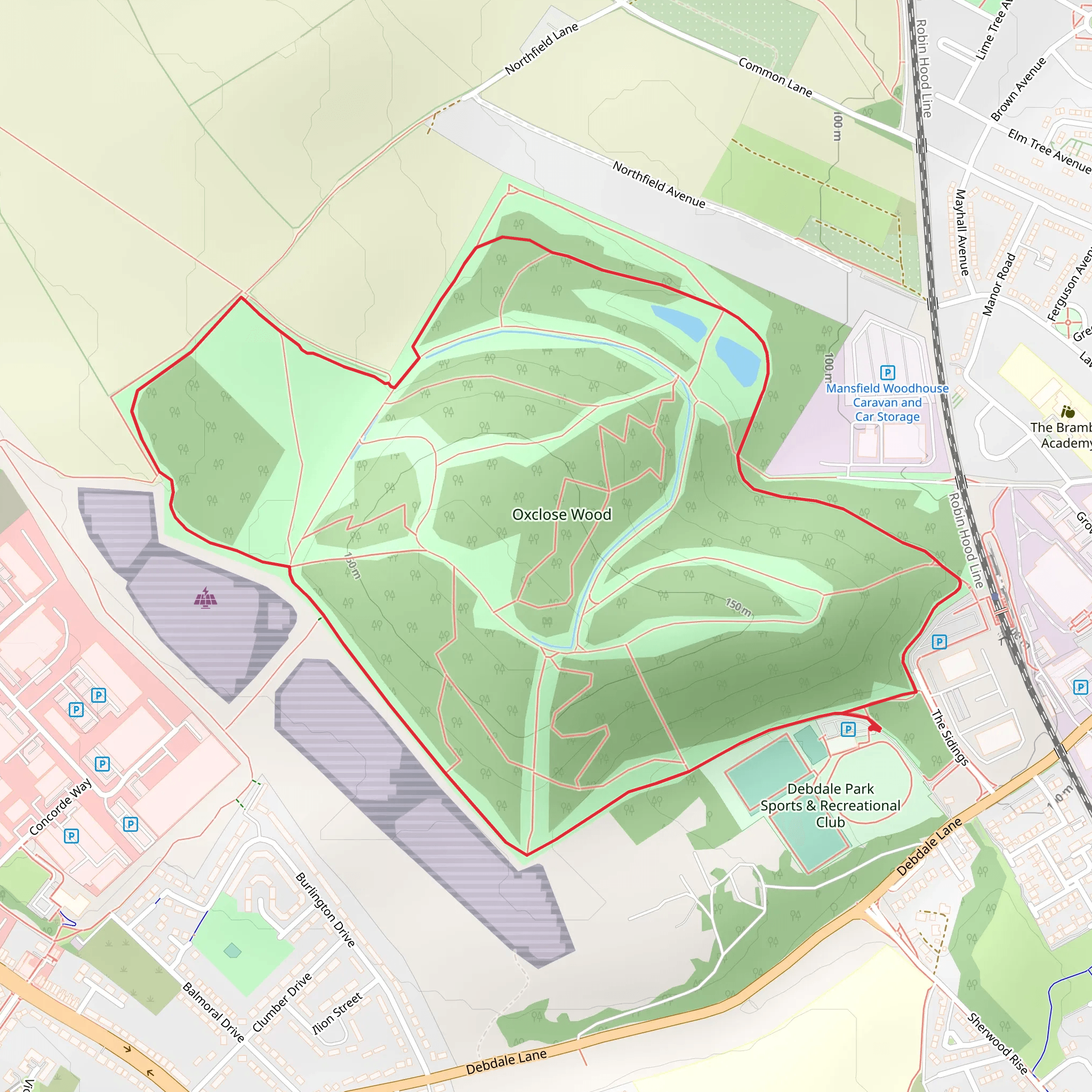 Oxclose Wood Loop mobile static map