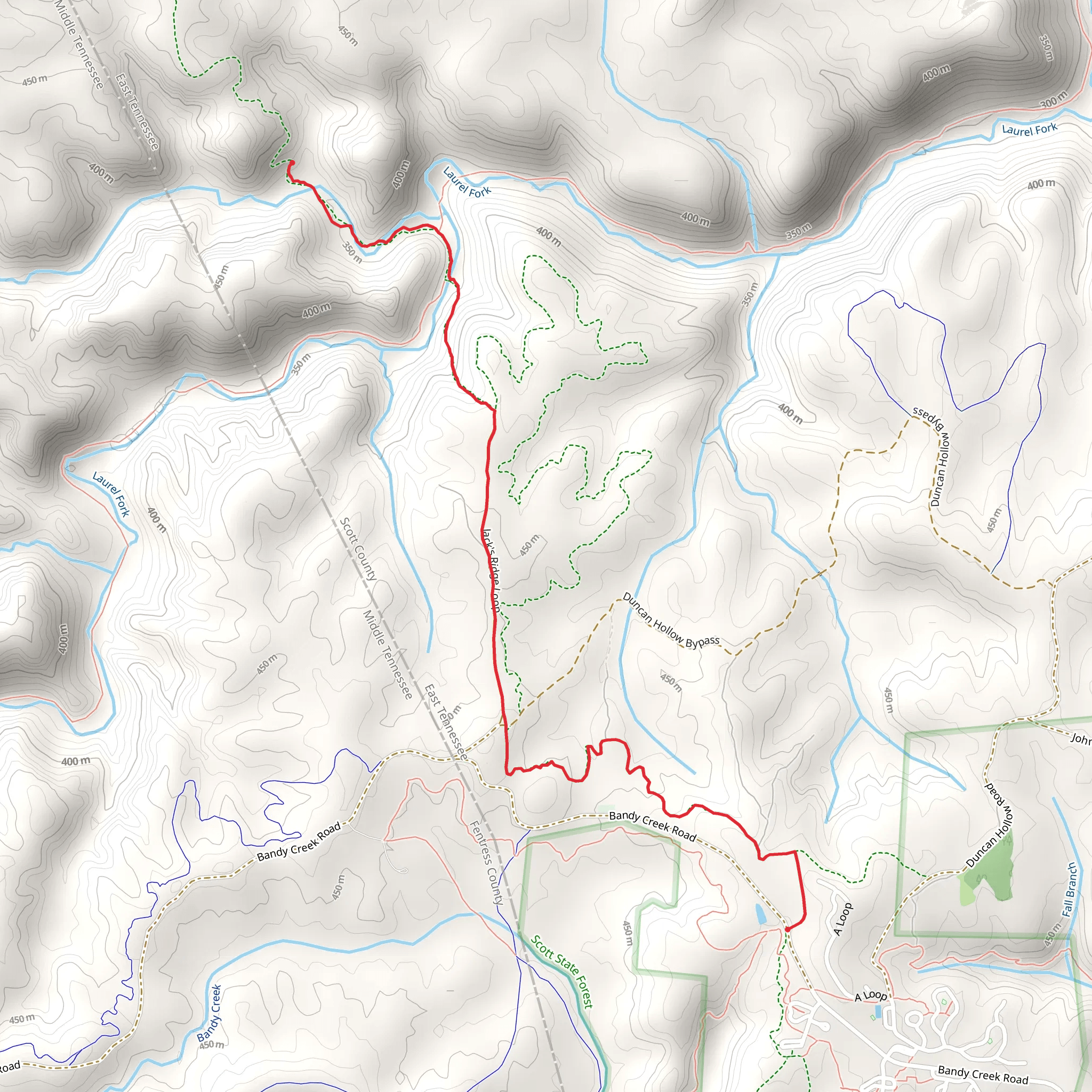 Katie Trail and Black House Branch Trail mobile static map