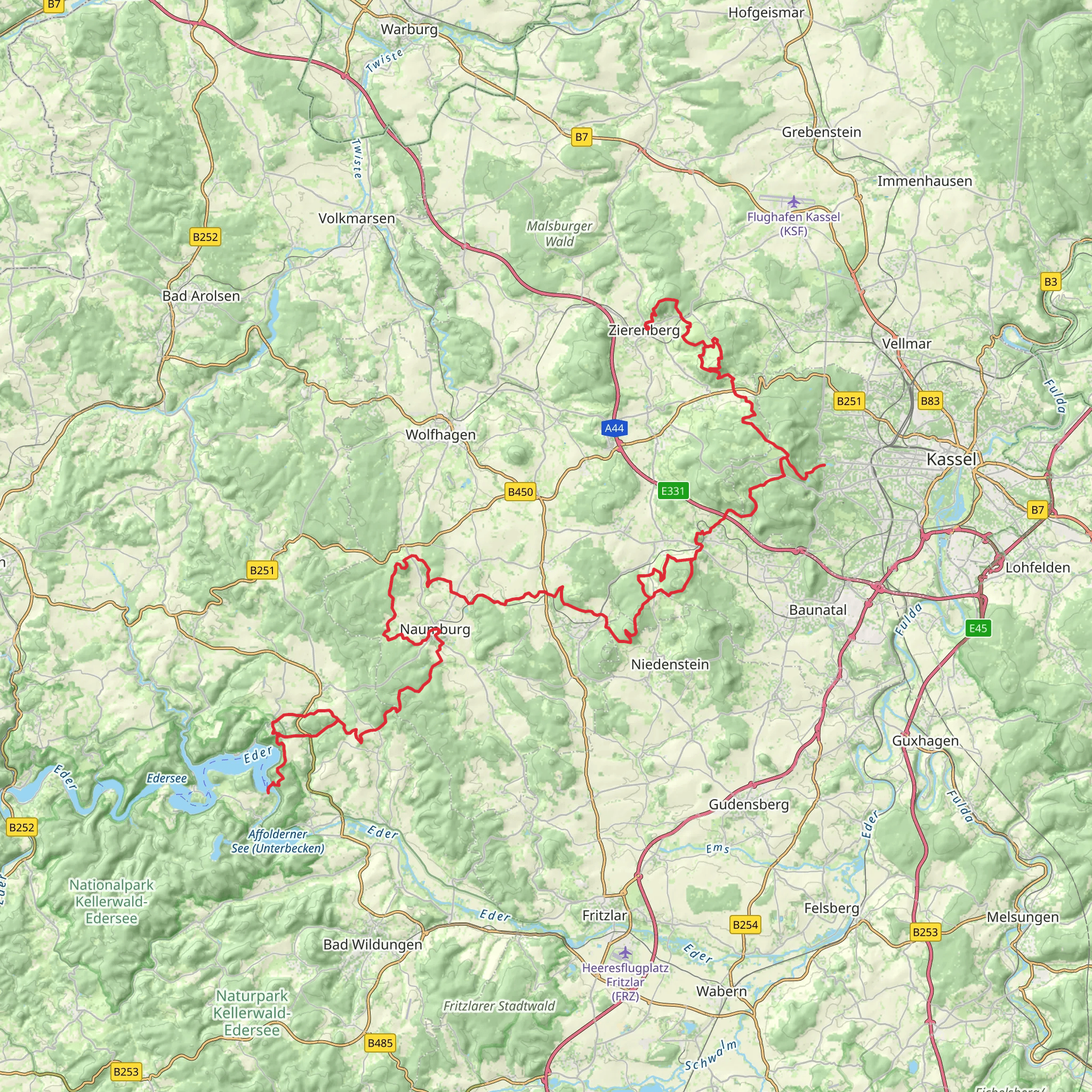 Habichtswaldsteig mobile static map