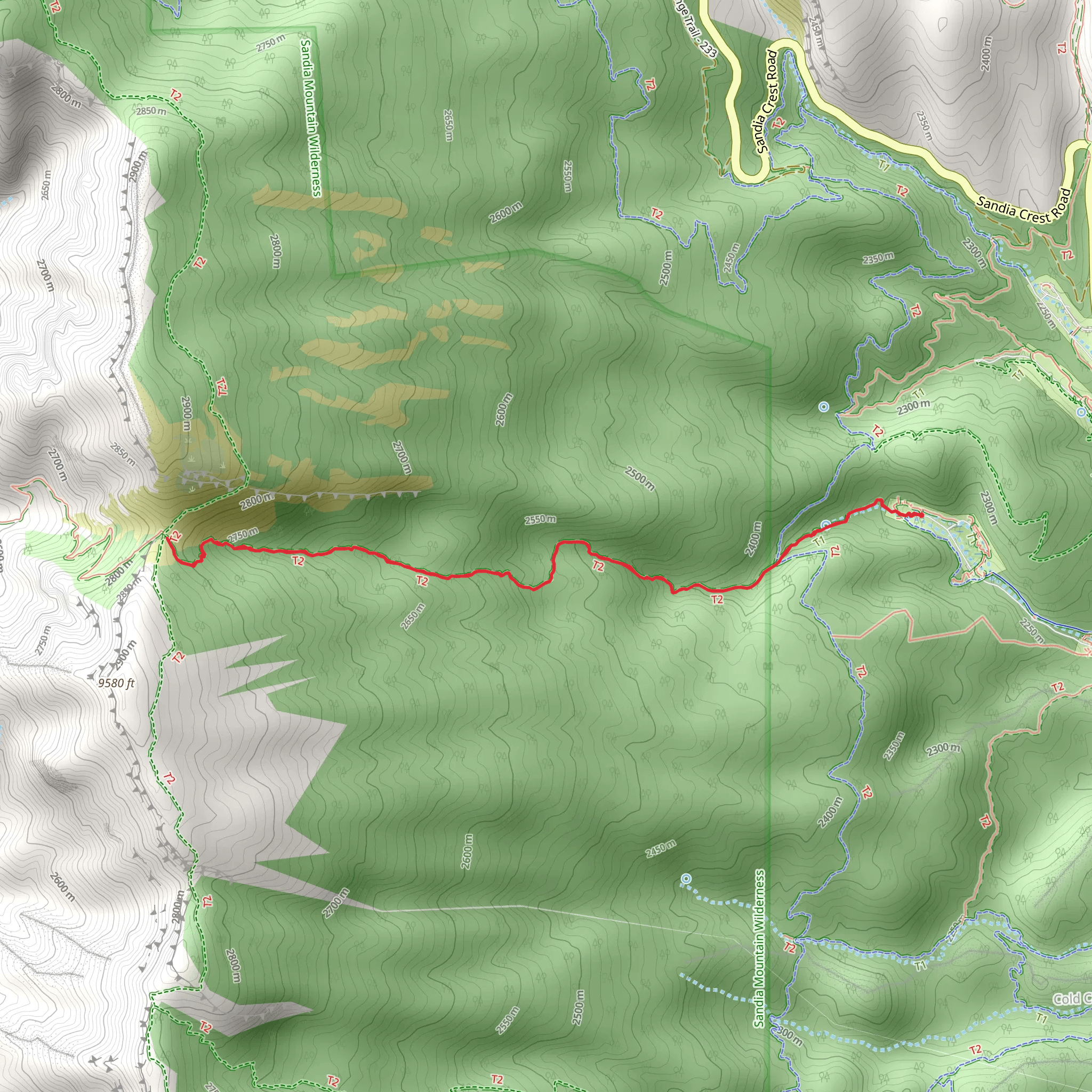 Cienega Trail mobile static map