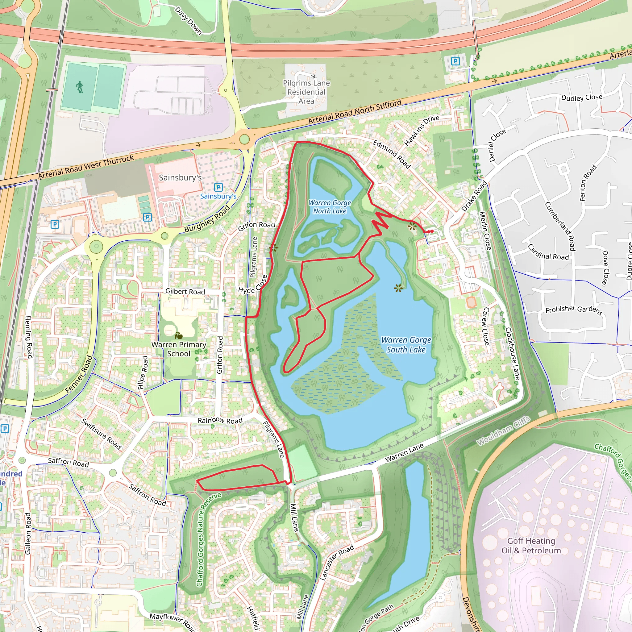 Warren Gorge and Lake Loop mobile static map