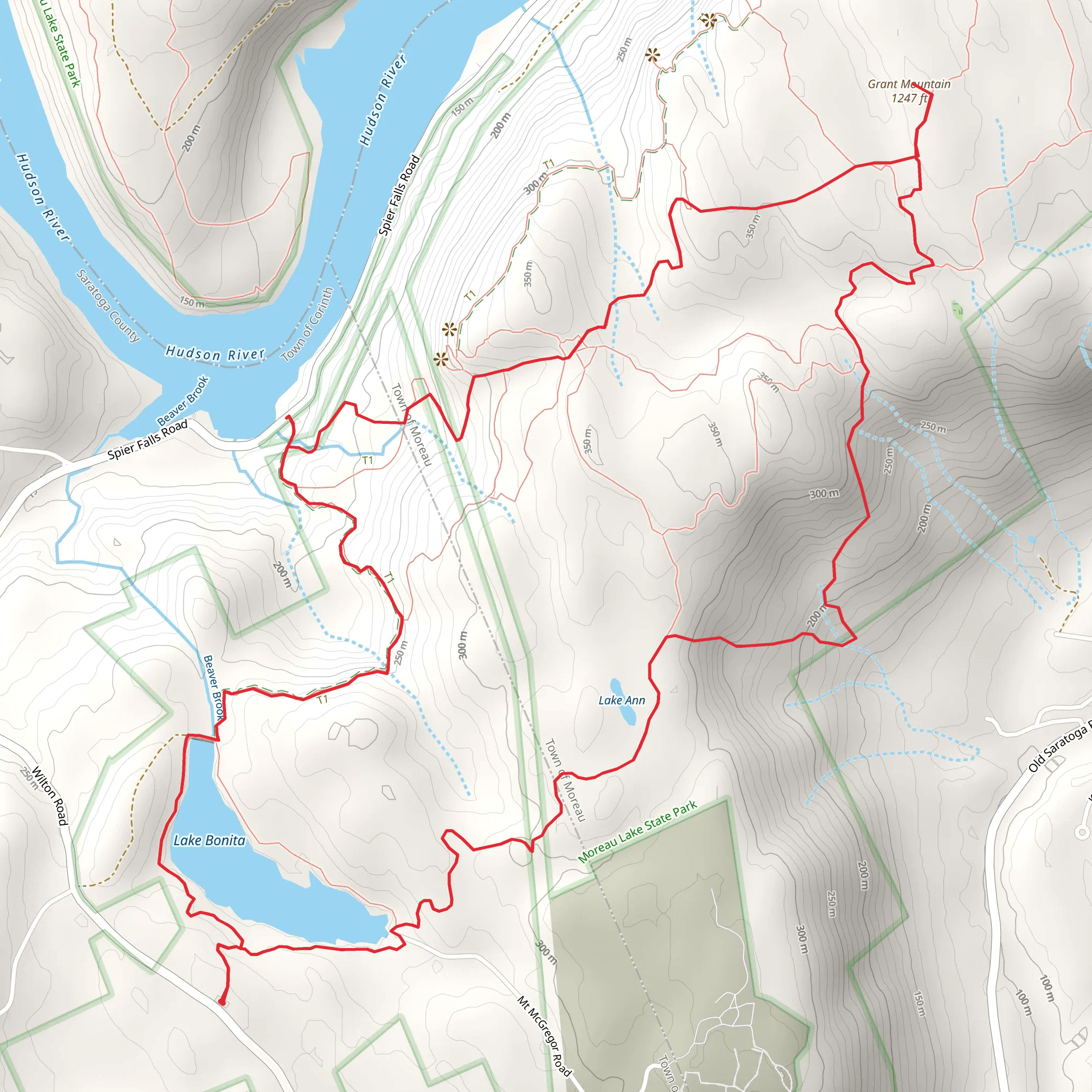 Lake Bonita and Grant Mountain Loop mobile static map
