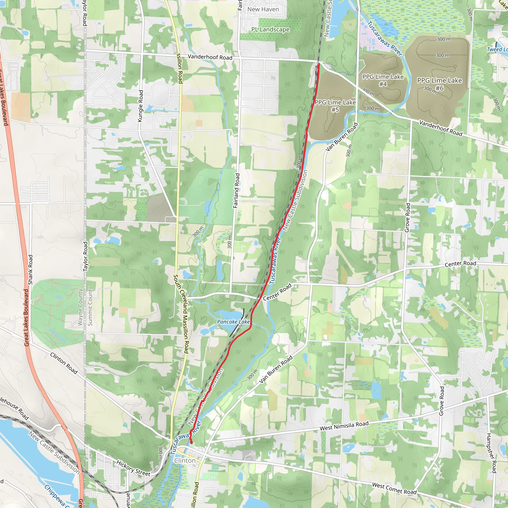 Canal Towpath Trail from Clinton mobile static map