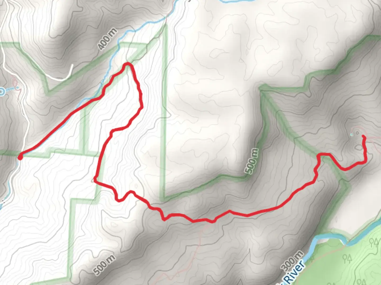 An image depicting the trail Dry Creek - Rylander Cascades Trail and its surrounding area.