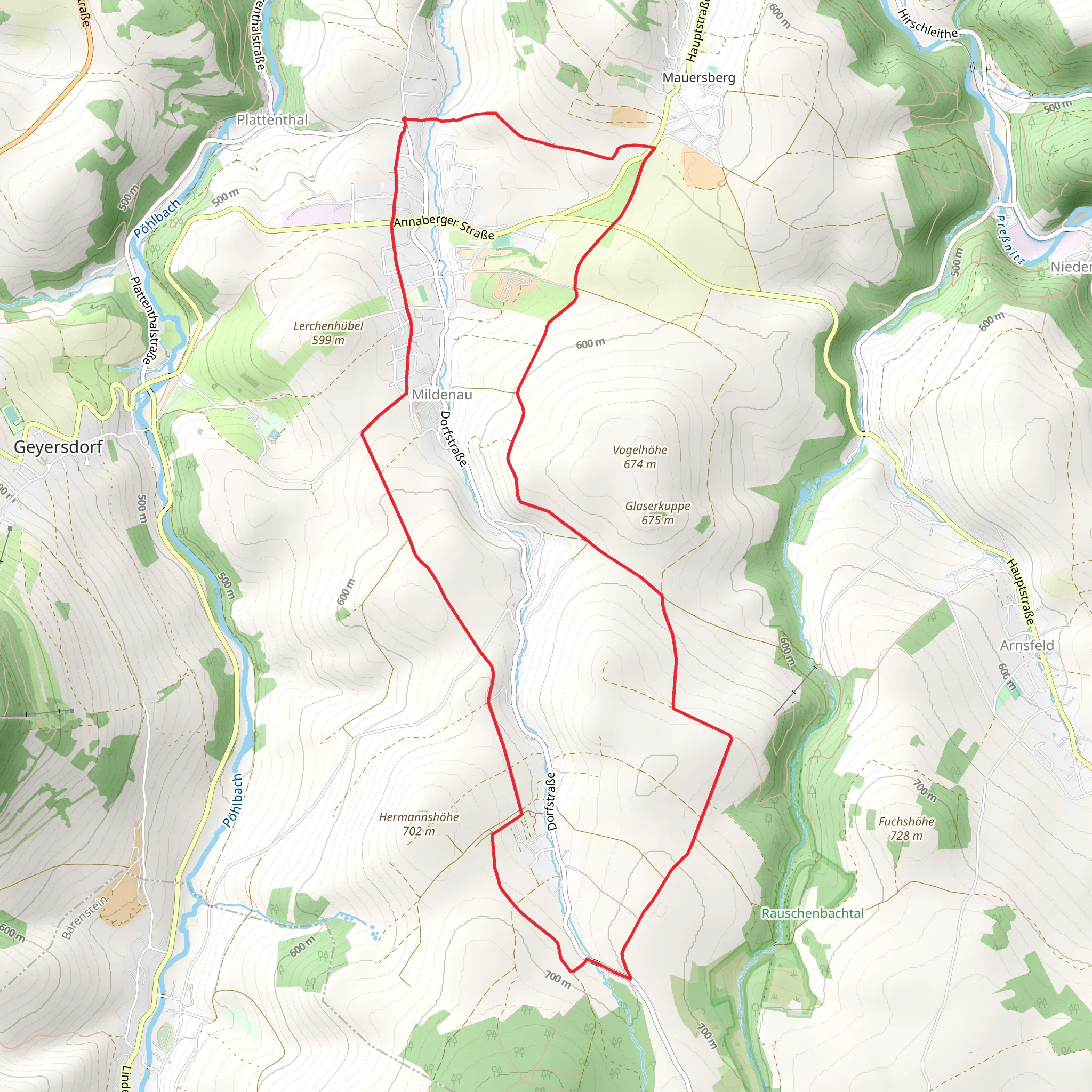 Mildenau Ww Loop mobile static map