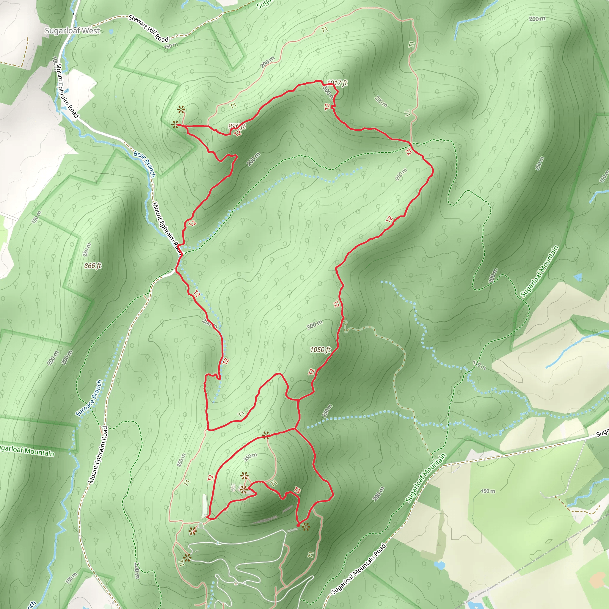 Mountain Loop White and Blue Loop Trail mobile static map