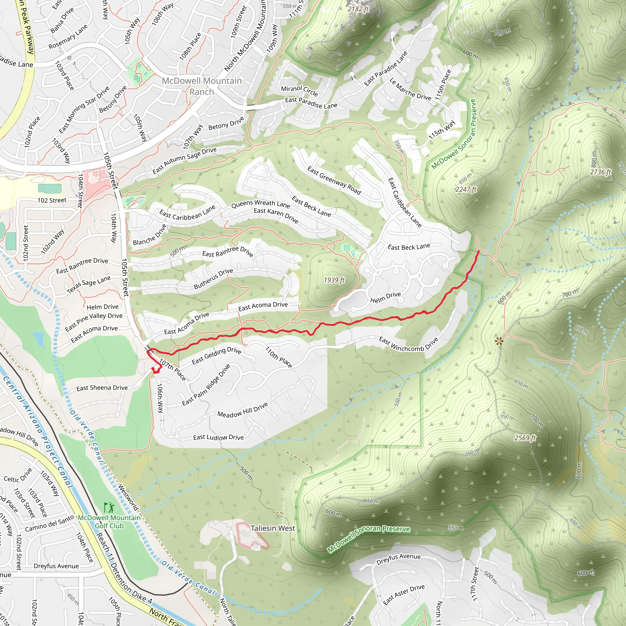 Taliesin Trail mobile static map