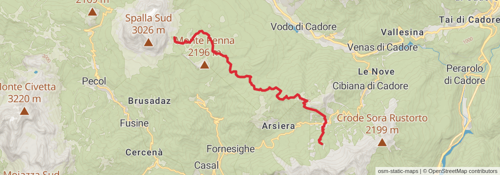 Alta Via 3 stage 7 Map