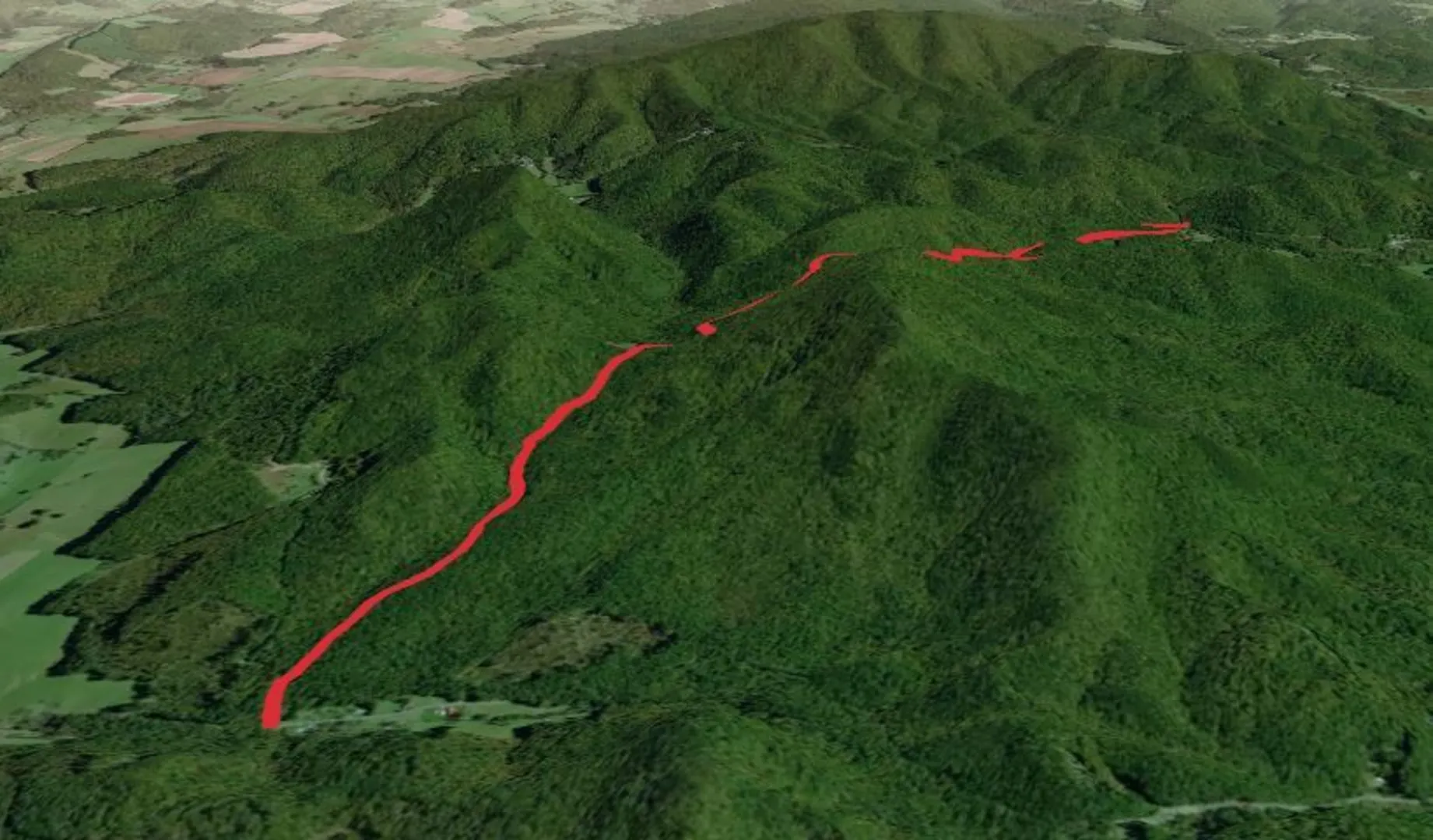 An image depicting the trail Mikes Gap Trail and its surrounding area.