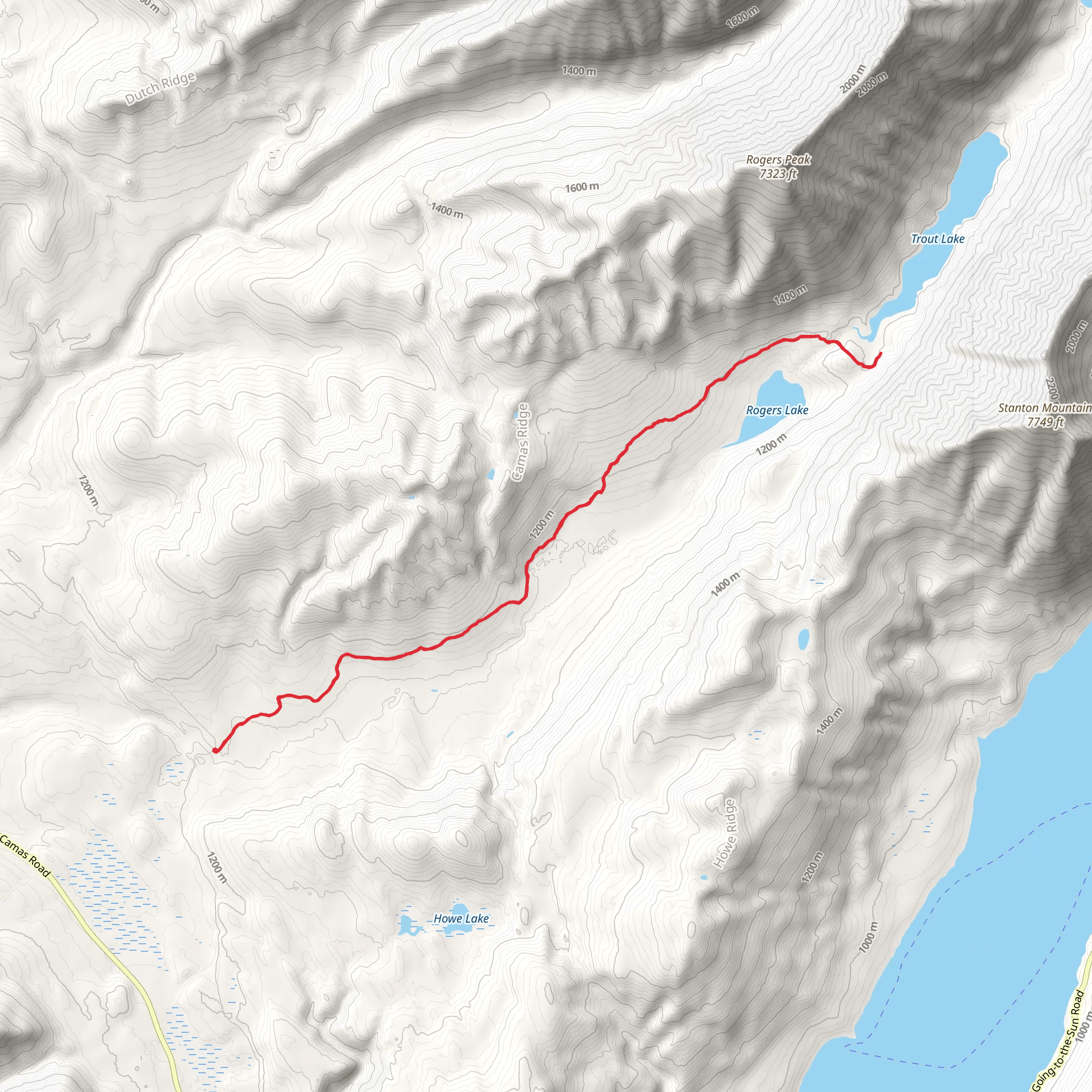 Camas Creek Trail mobile static map