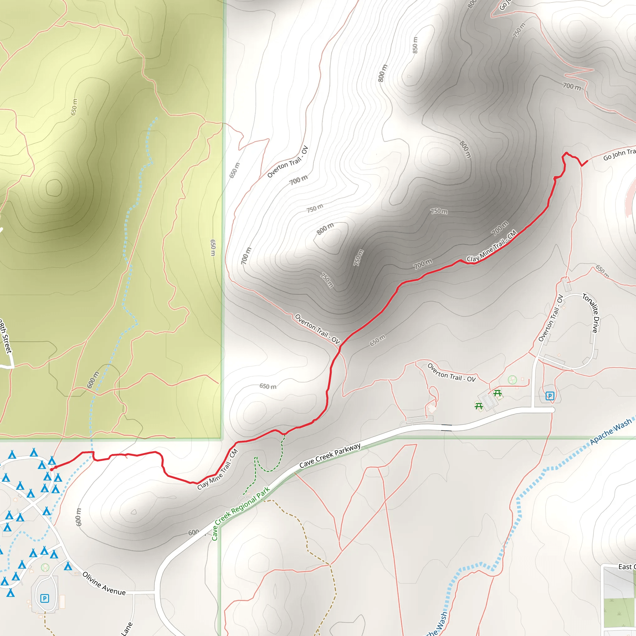 Clay Mine Trail mobile static map