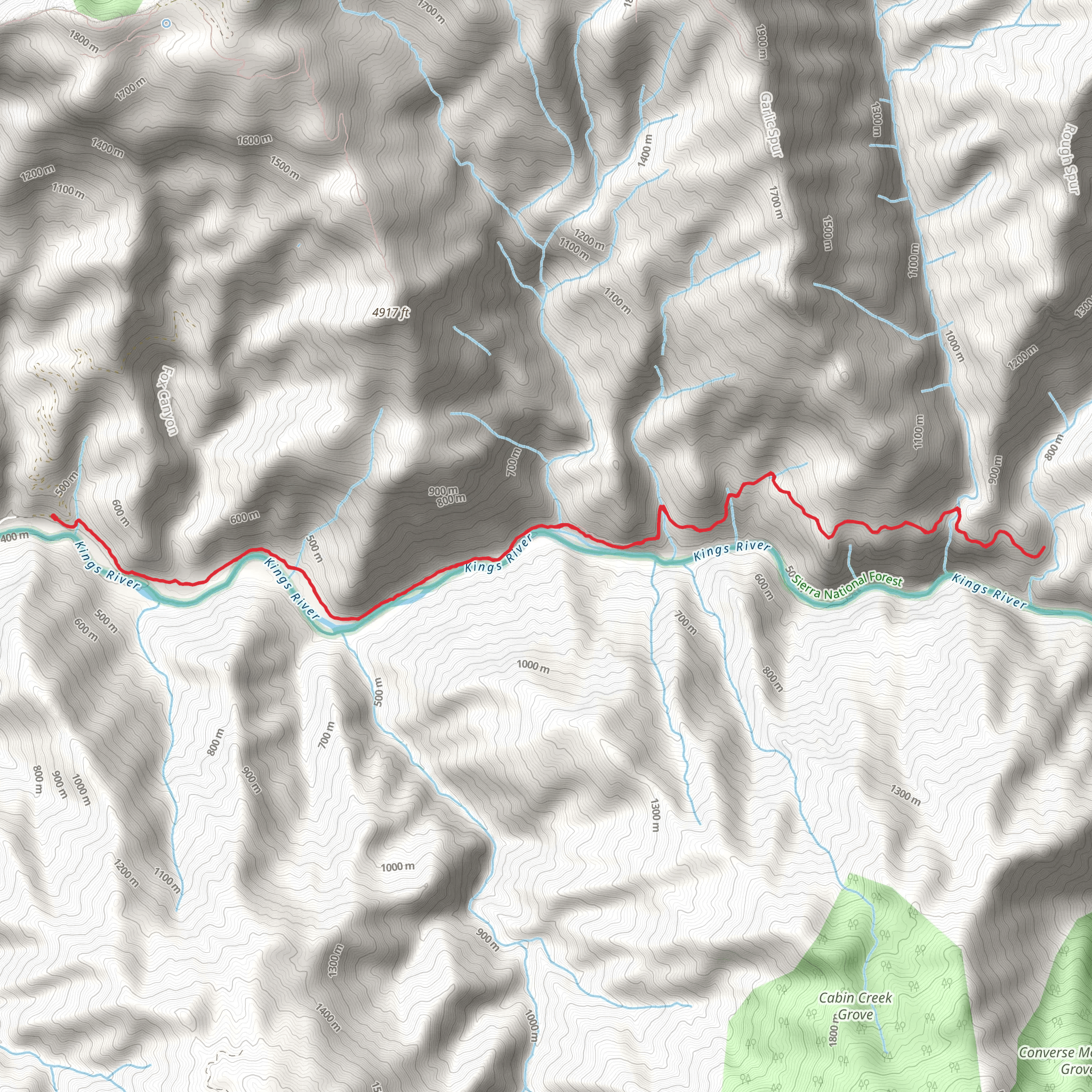 Kings River National Recreation Trail mobile static map