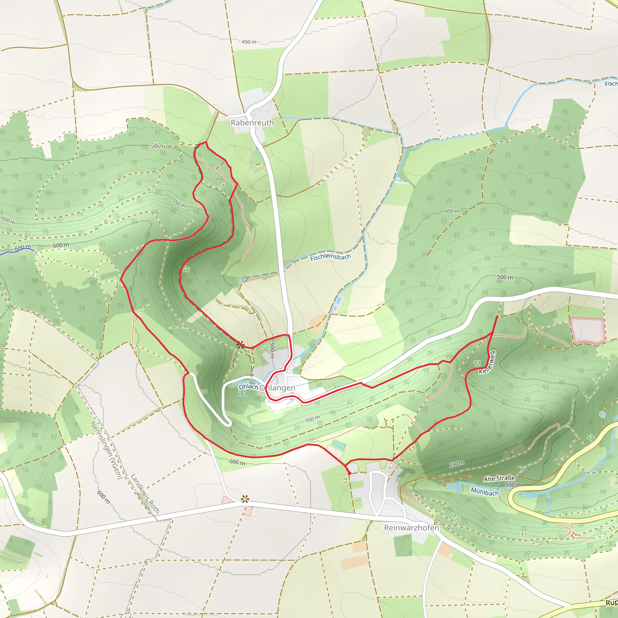 Thalmaessing K 4 and 8 Loop mobile static map