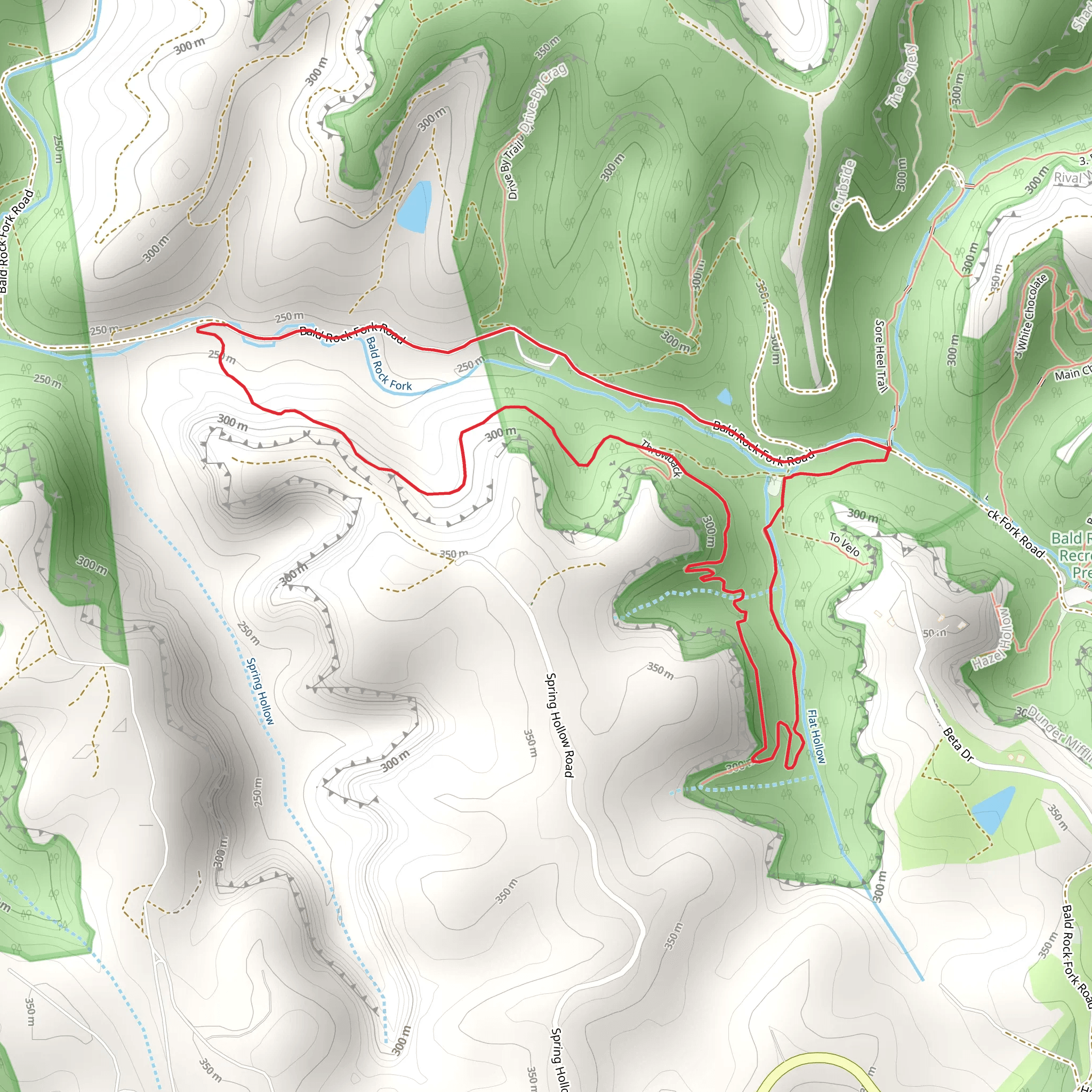 Flat Hollow Connector and Bald Rock Fork Road Loop mobile static map