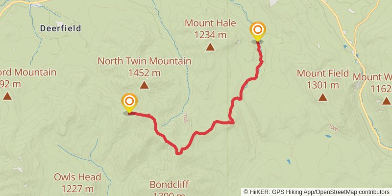 Mount South Twin and Mount Guyot via Twinway and Zealand Trail stage 2 Map