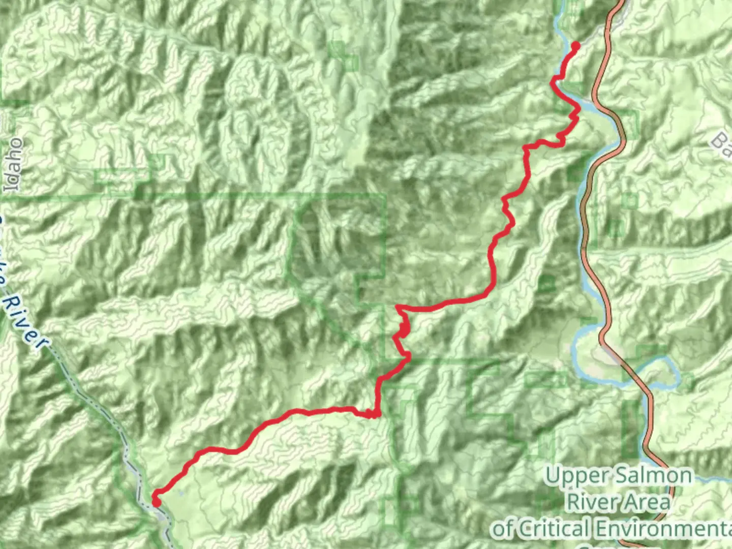 An image depicting the trail Deer Creek and Pittsburg Landing Road and its surrounding area.
